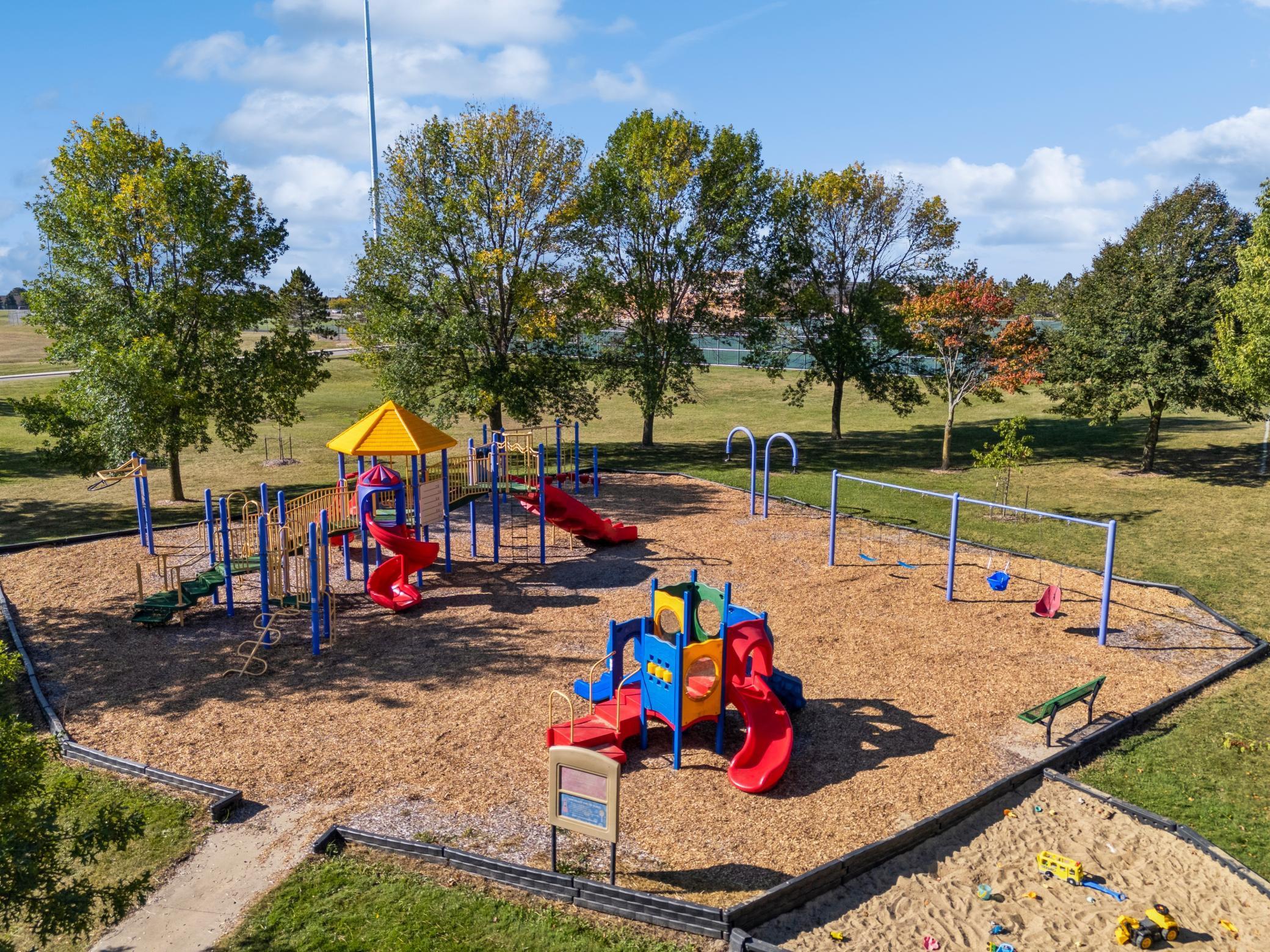 Aerial shot of a local park.