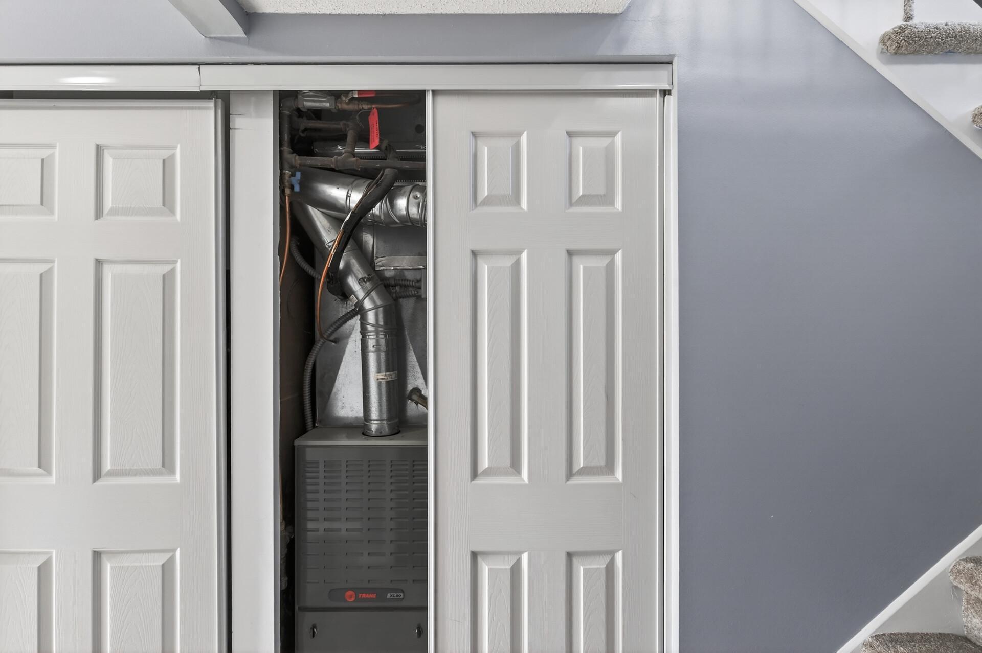 mechanical area featuring organized utility access and functional use of space