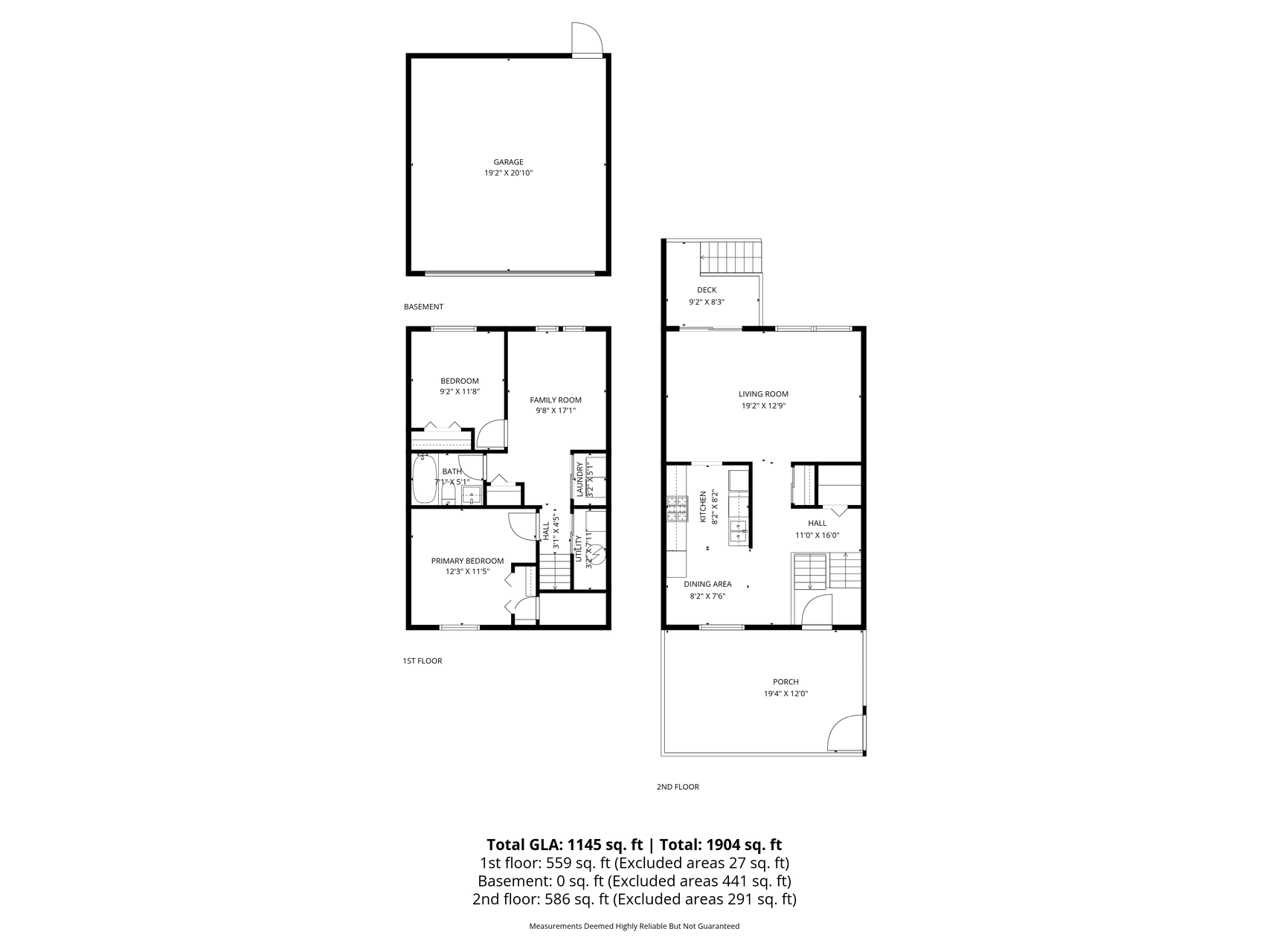 Full floor plan illustrating the functional multi-level layout, room sizes, and overall flow of the home.