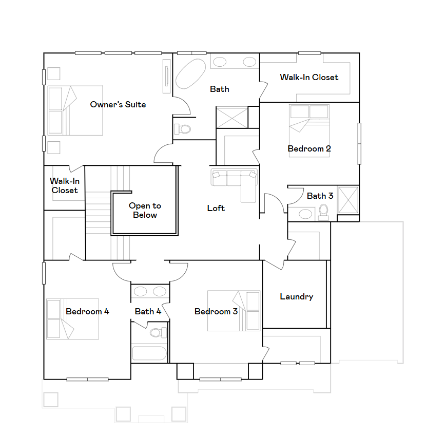 Upper level floor plan.