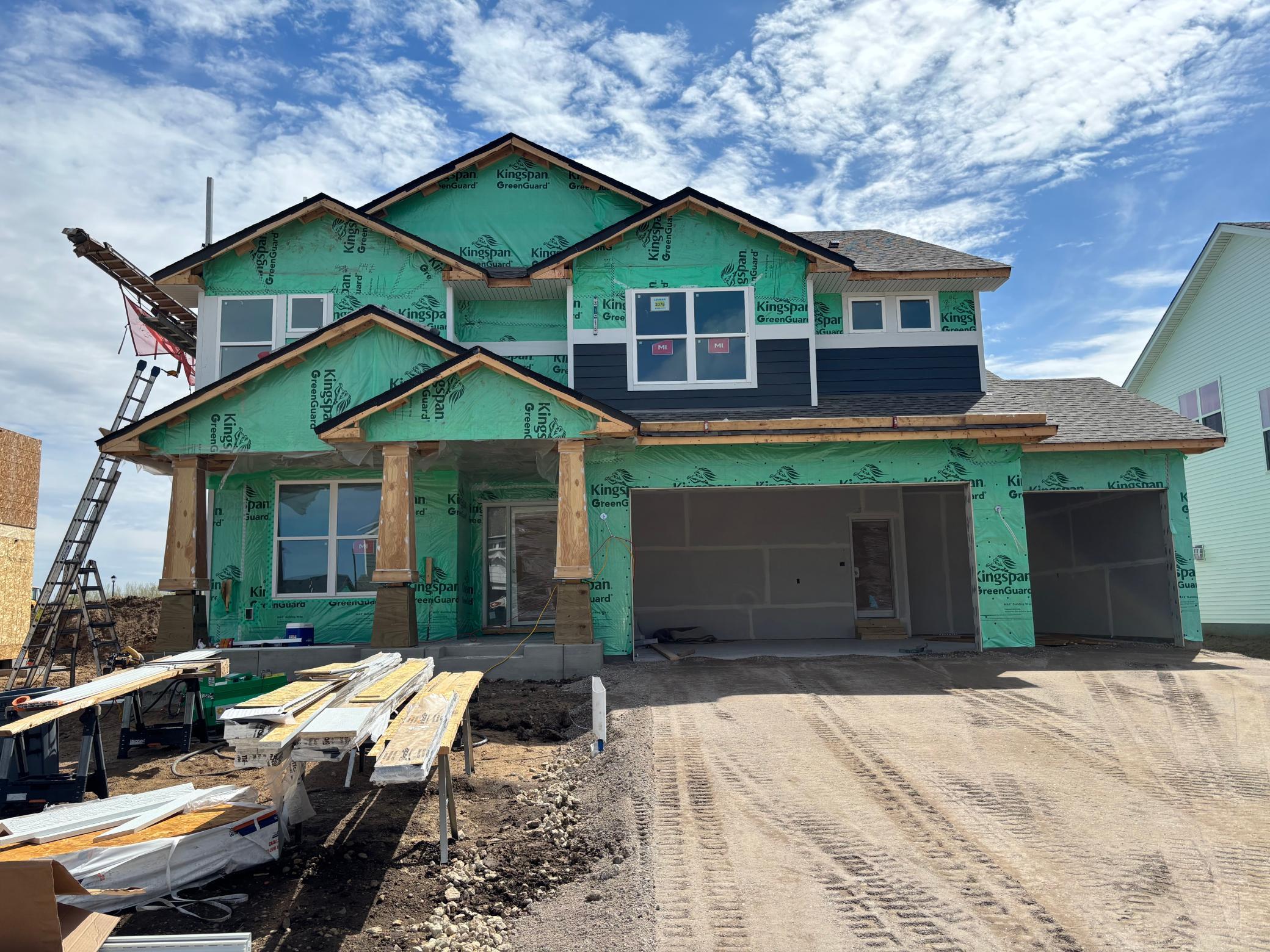 (Photo is of the actual home in progress.)