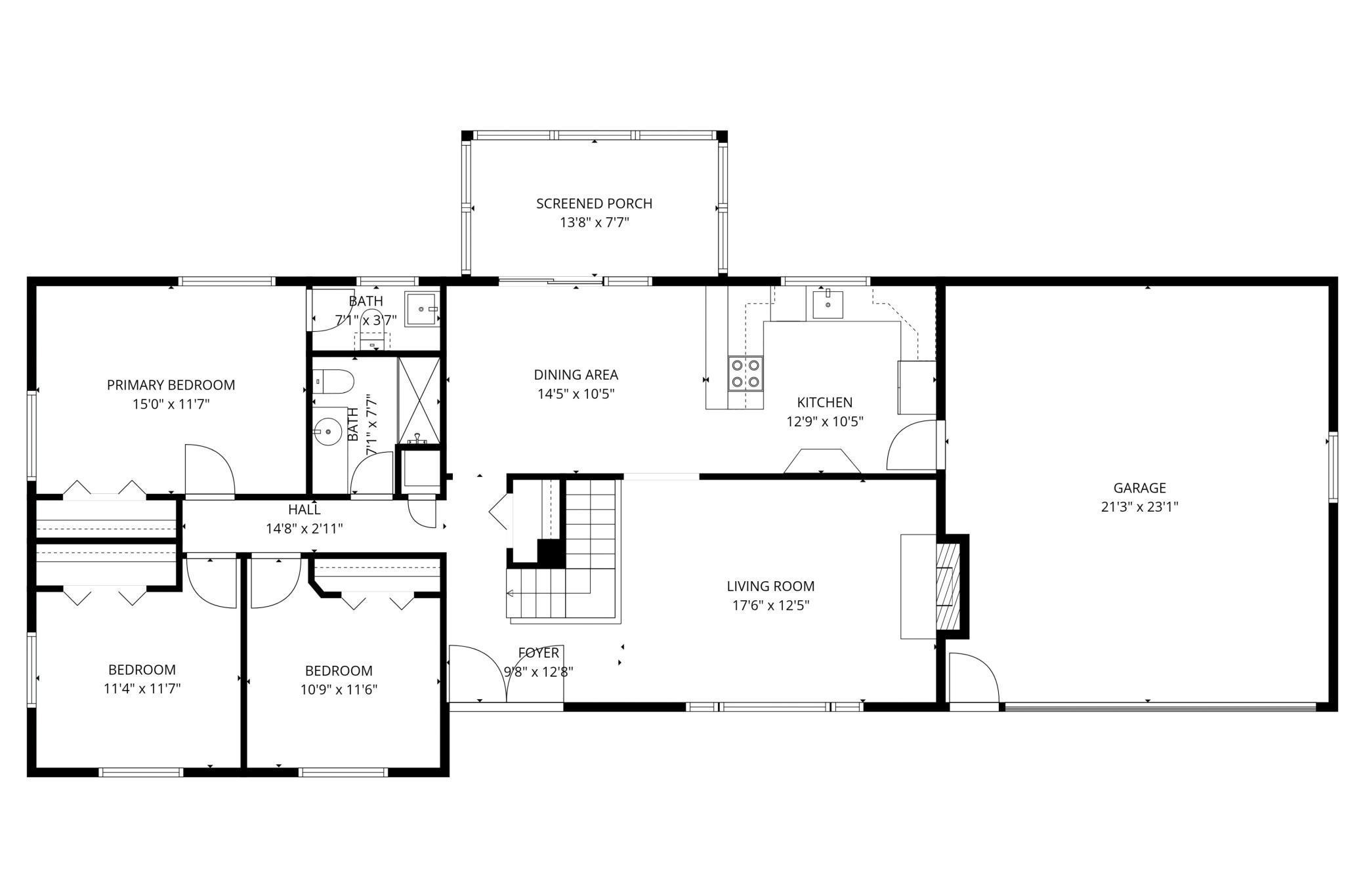 Main level floor plan.