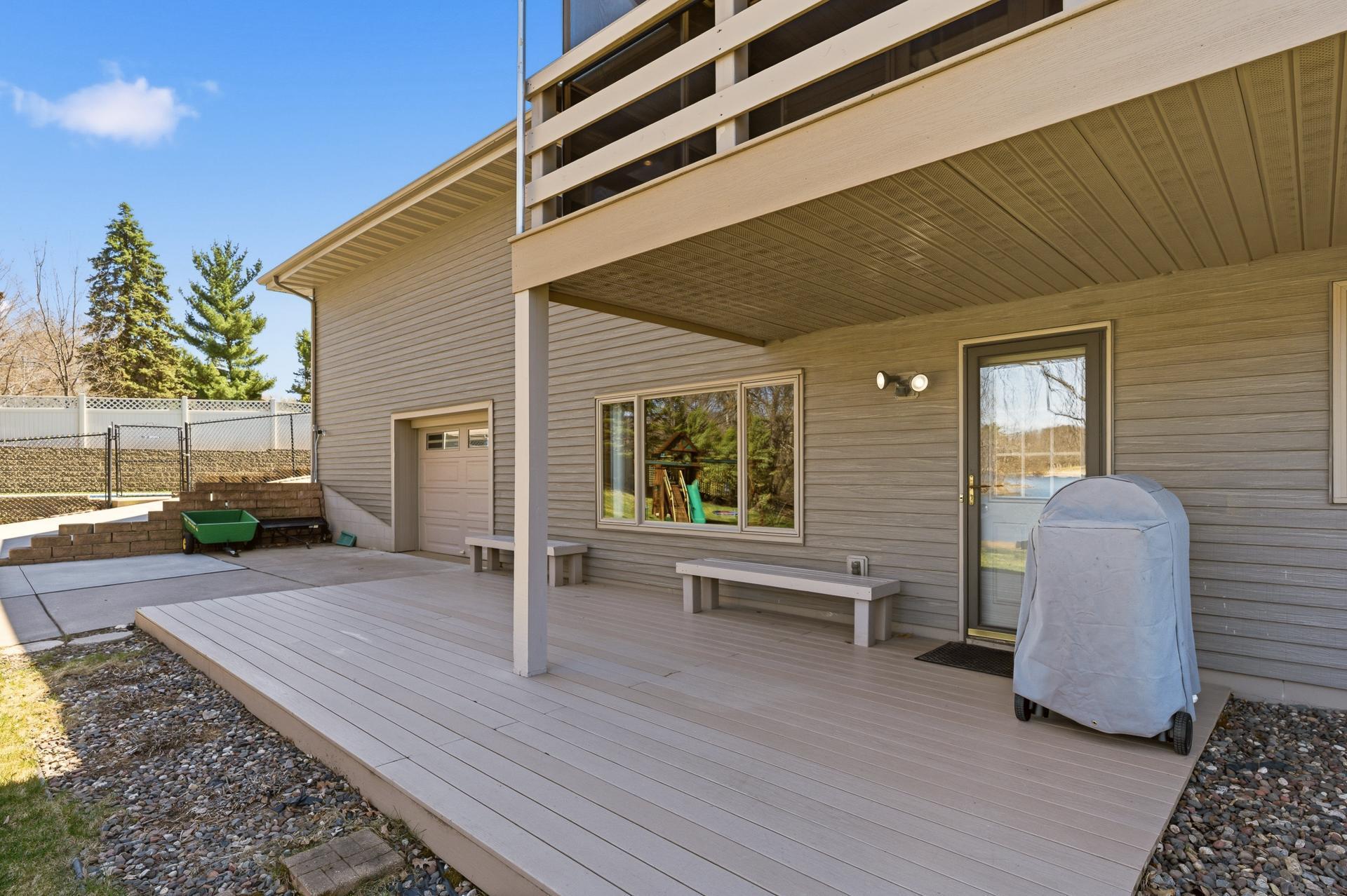 The 12x24 patio with maintenance-free decking is just outside of the LL Family Room.