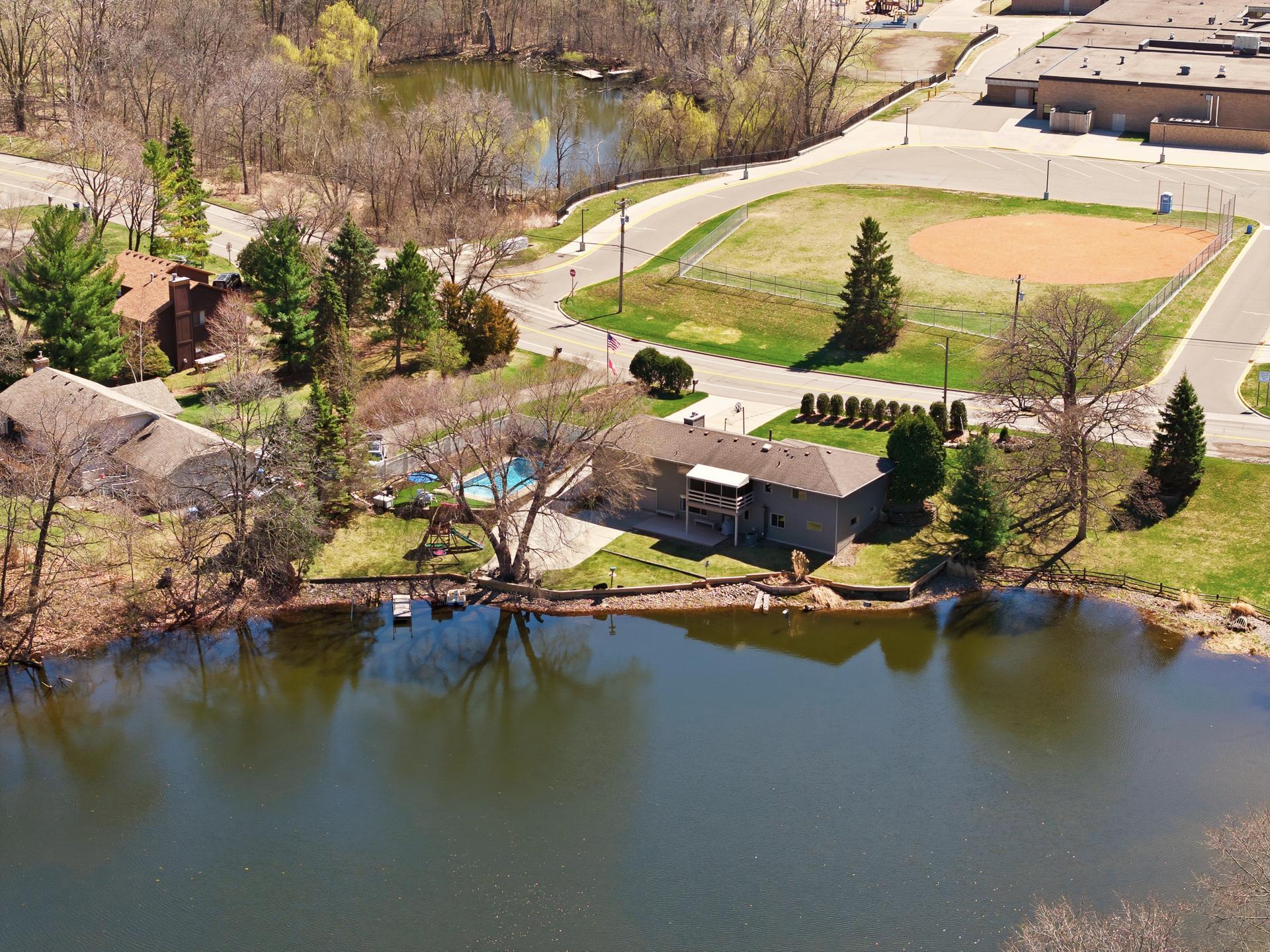Aerial view of the property.
