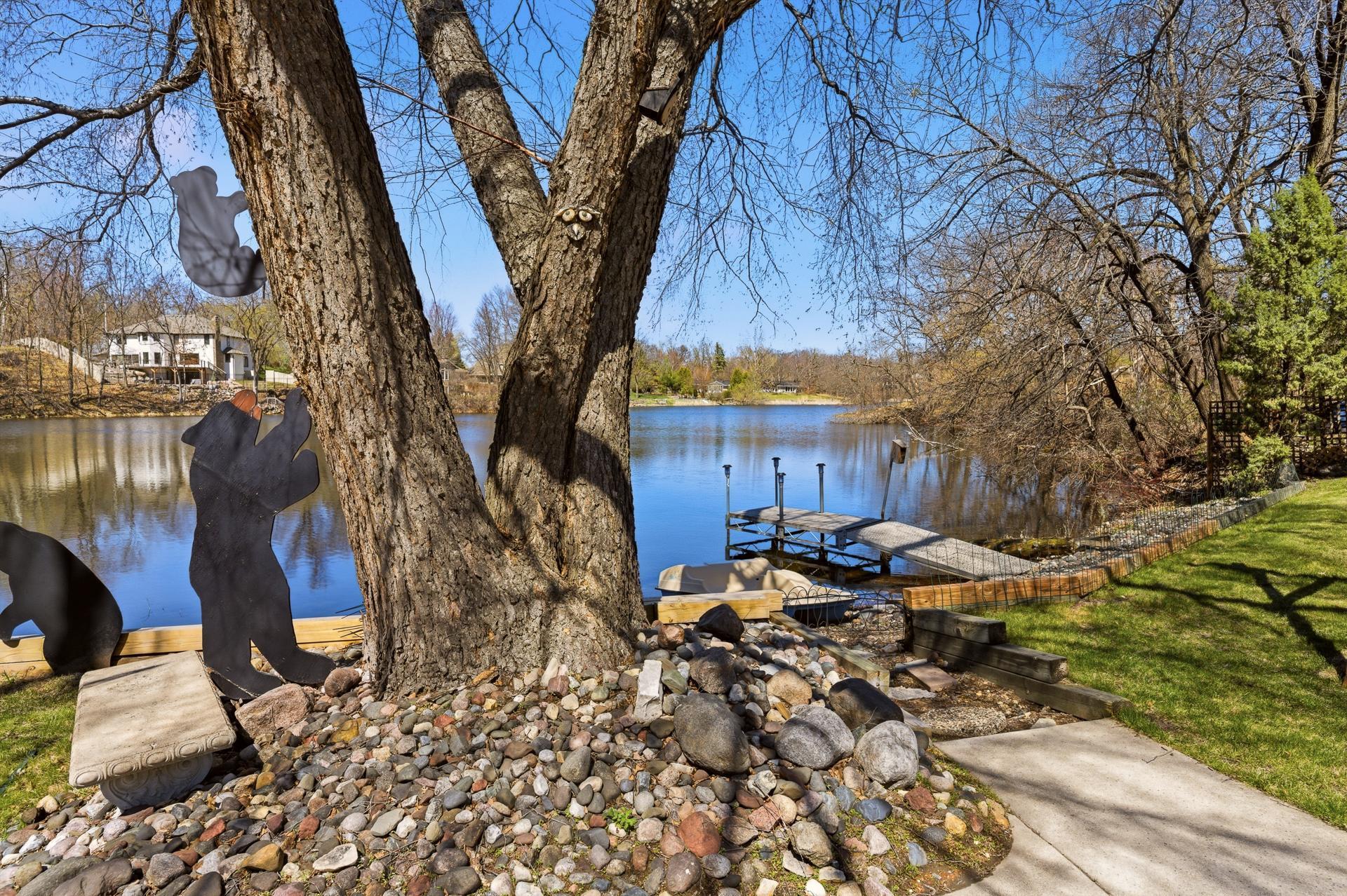 There's even a dock. No motorized boats allowed on Cavanaugh Lake. Paddle boat is excluded from sale. Bears will be relocating as well. :)