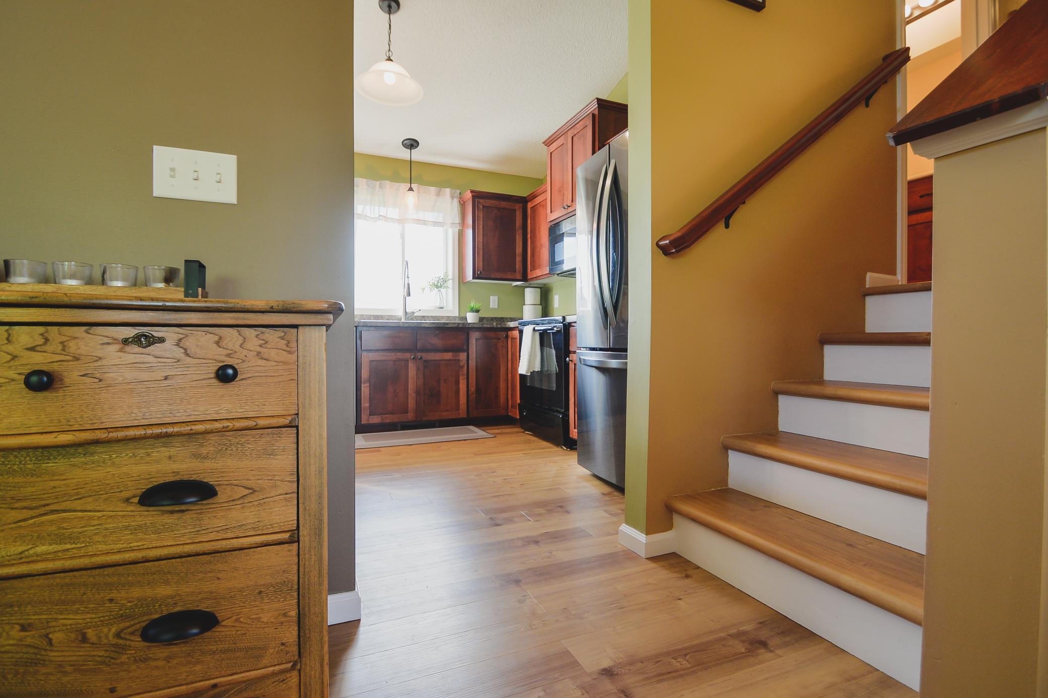 Stairway leading to upper level