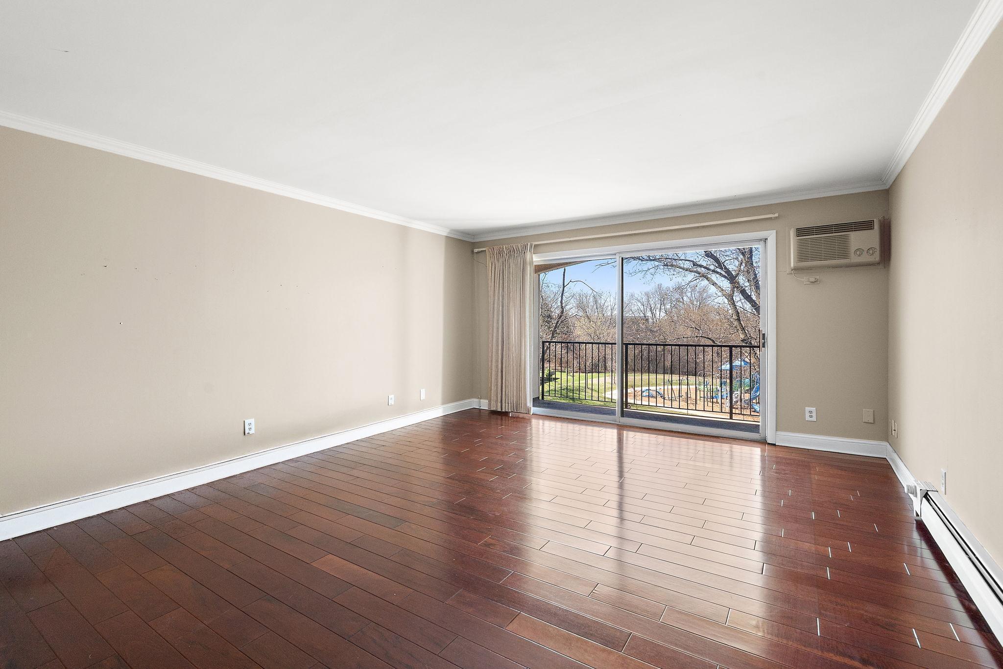 Spacious Living Room overlooking the park