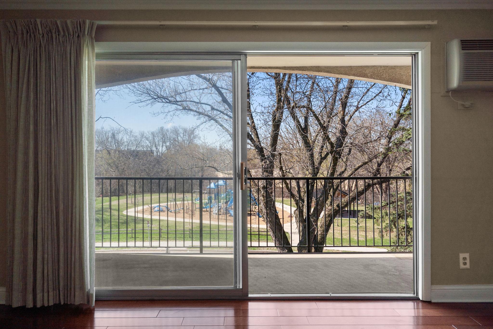 Large Patio doors overlooking park