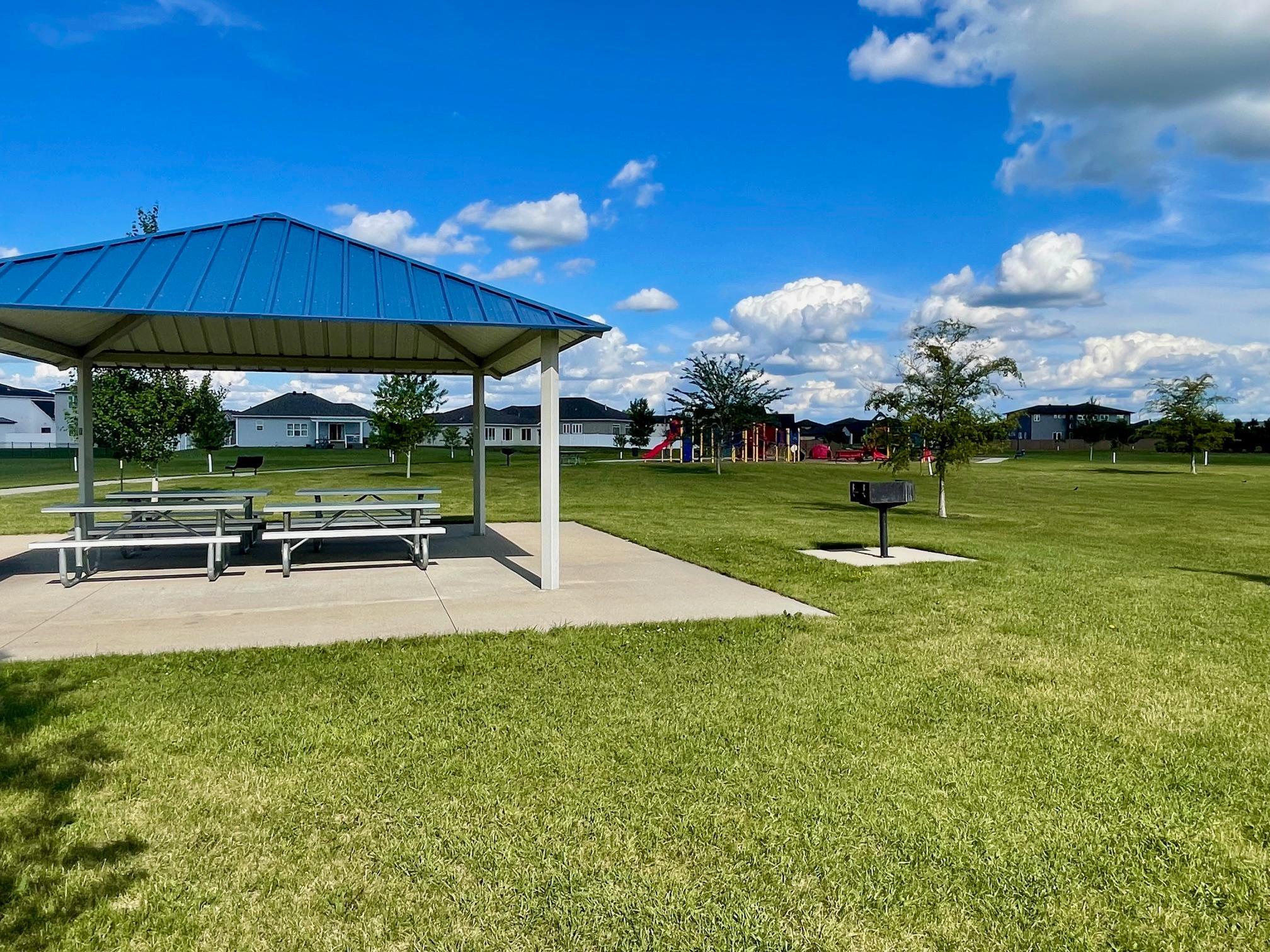 picnic shelter area with charcoal grill