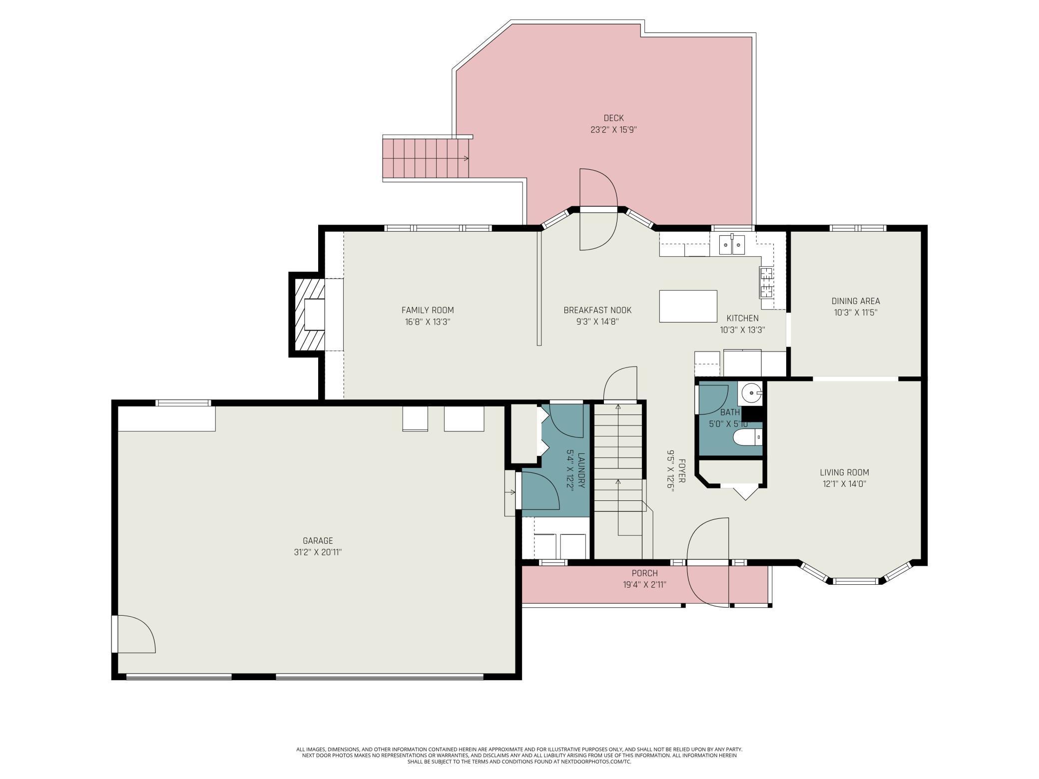 Main Floor Plan for illustrative purposes only - dimensions are approximate