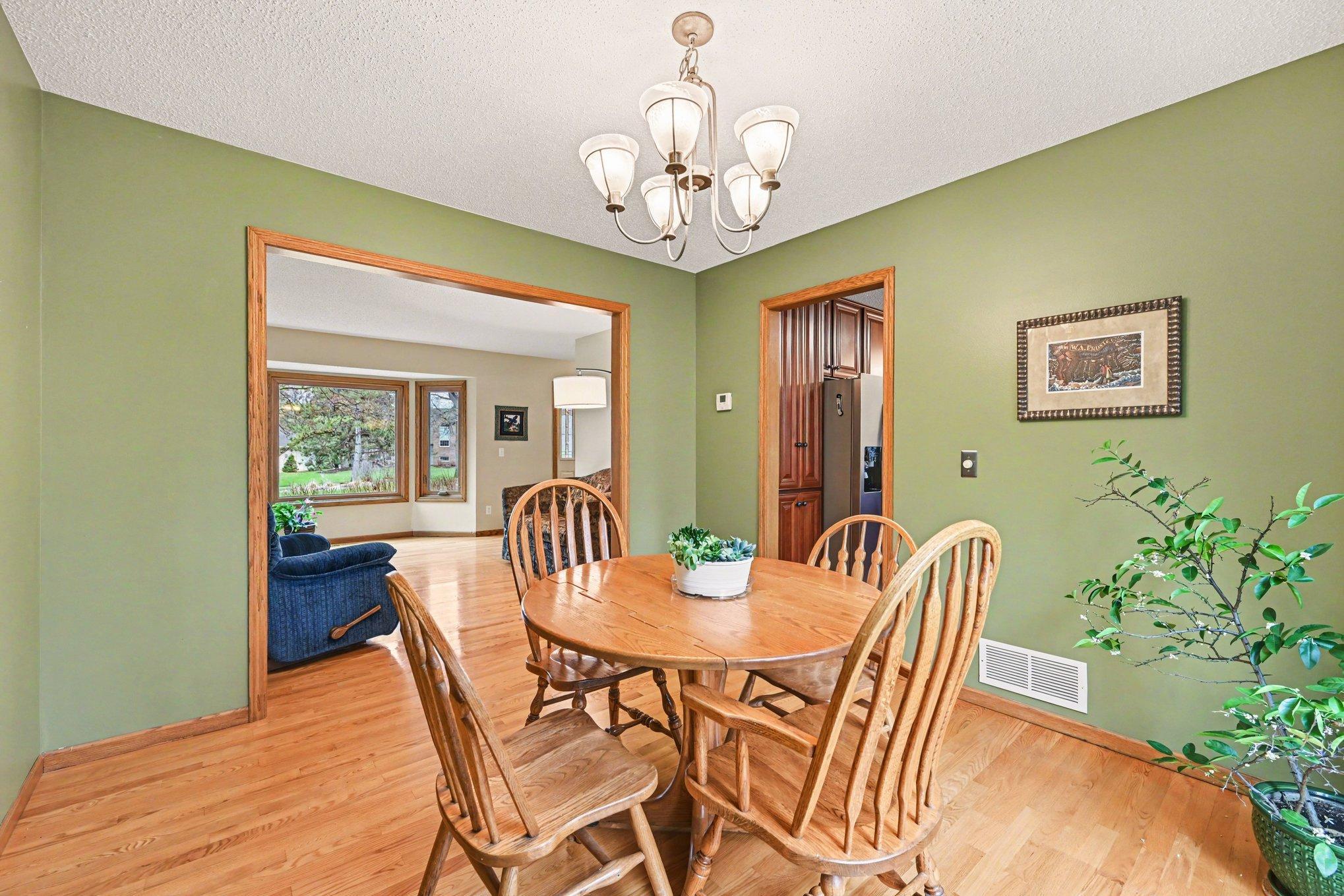 Dining room flows nicely with kitchen and living room.