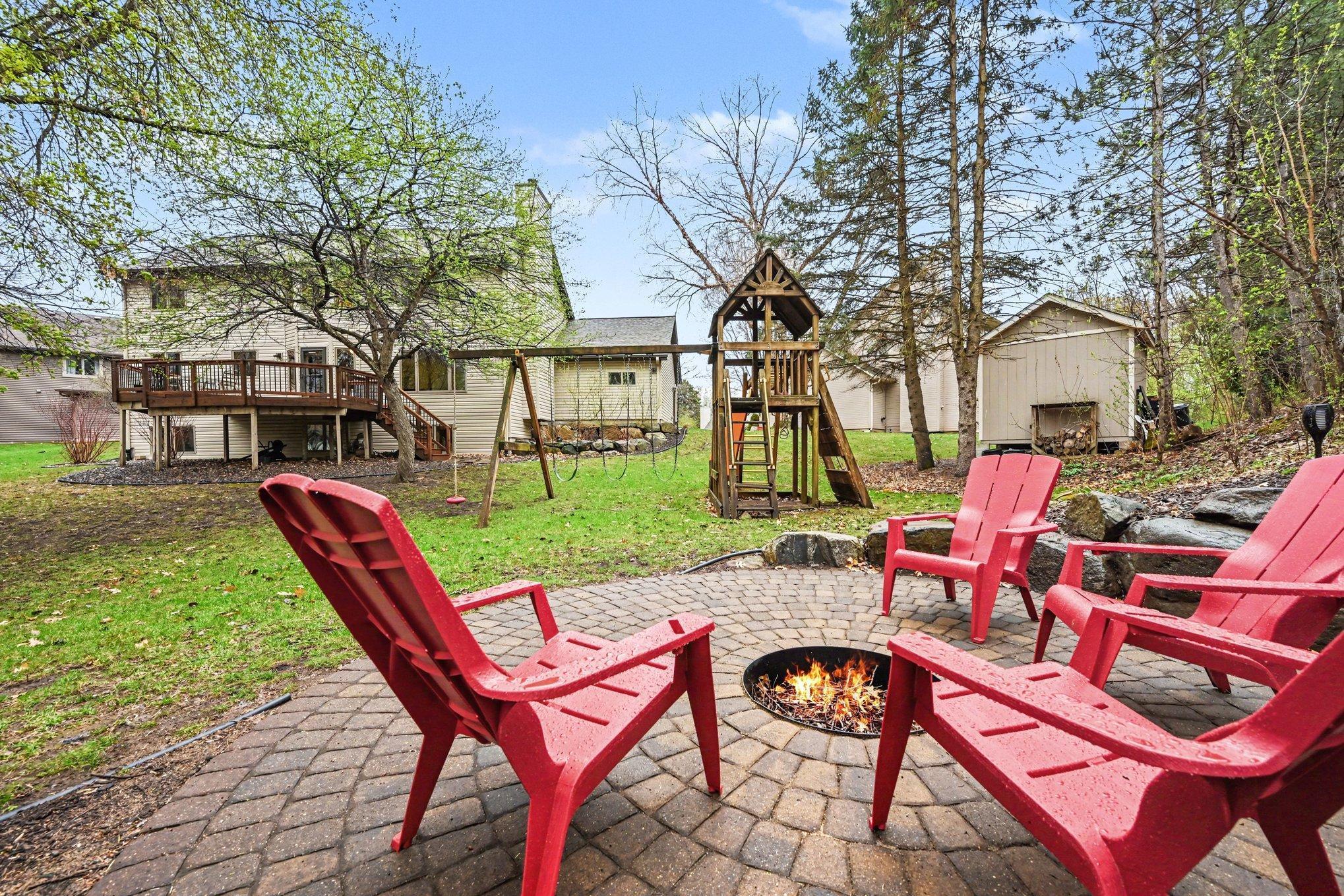 Sit by the campfire pit and relax while taking in the views of your beautiful home.