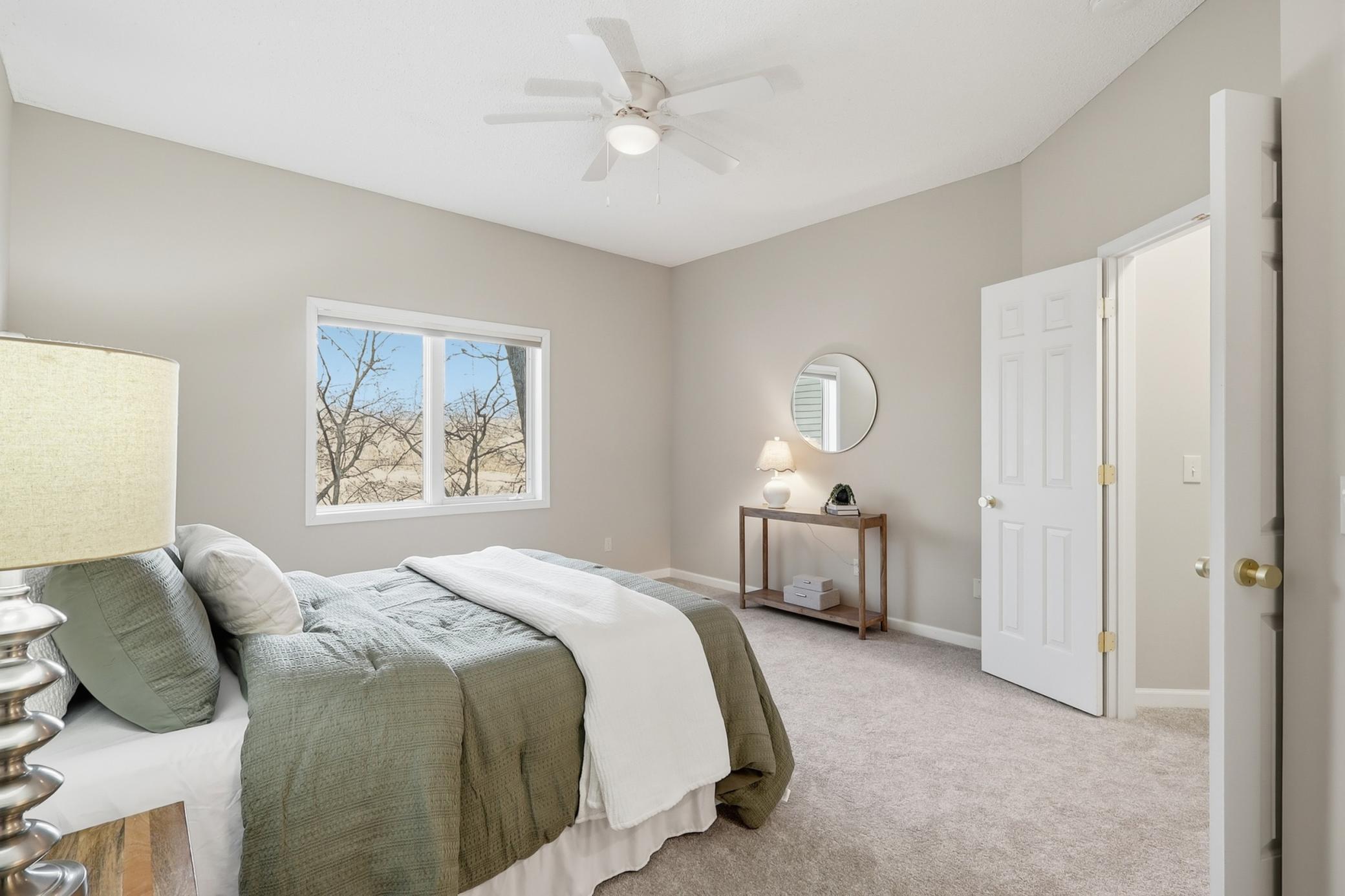 The primary windows overlook the lake to bring in the peaceful setting.