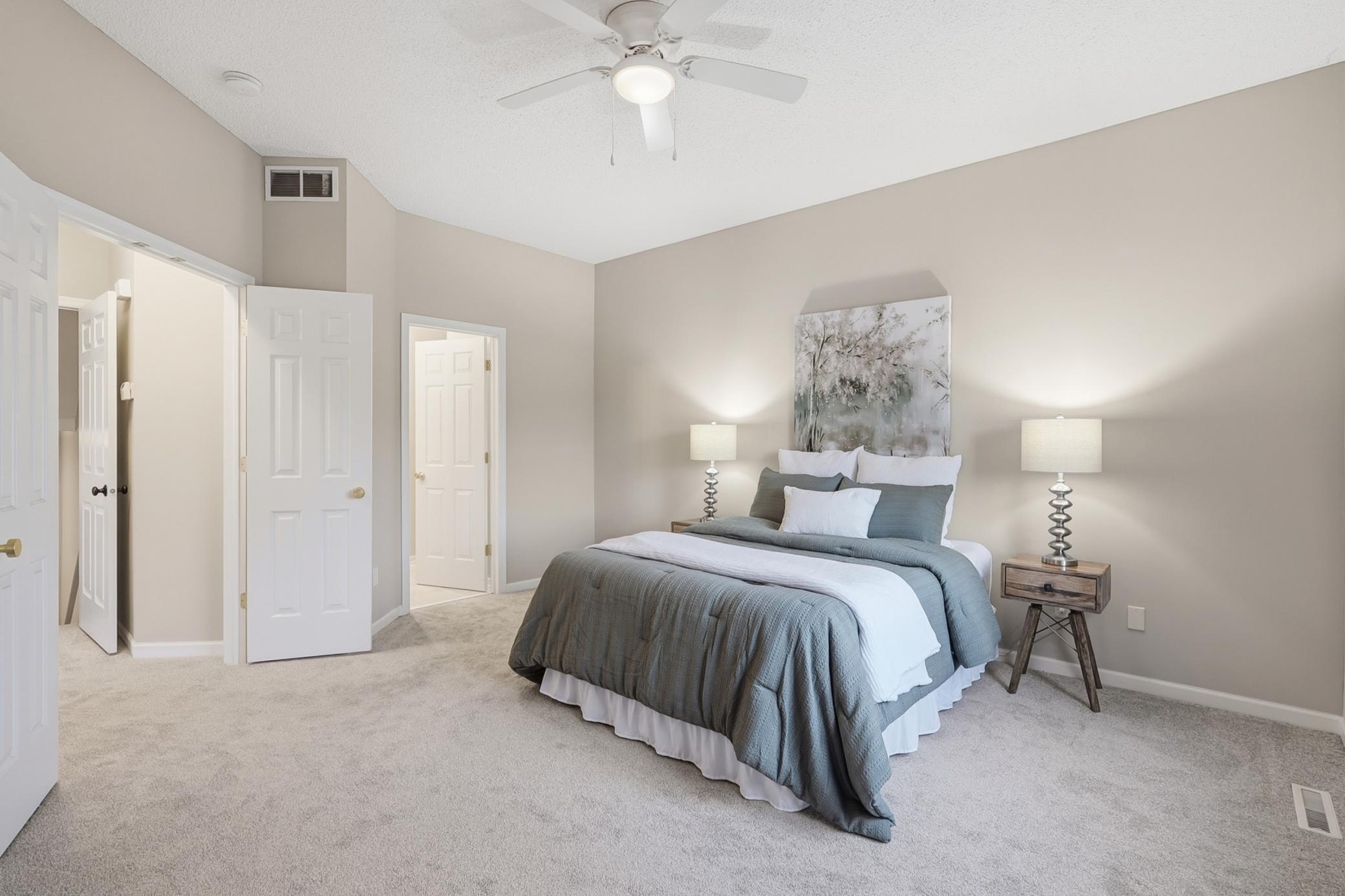 Step into the spacious Primary Bedroom with spa like bath.