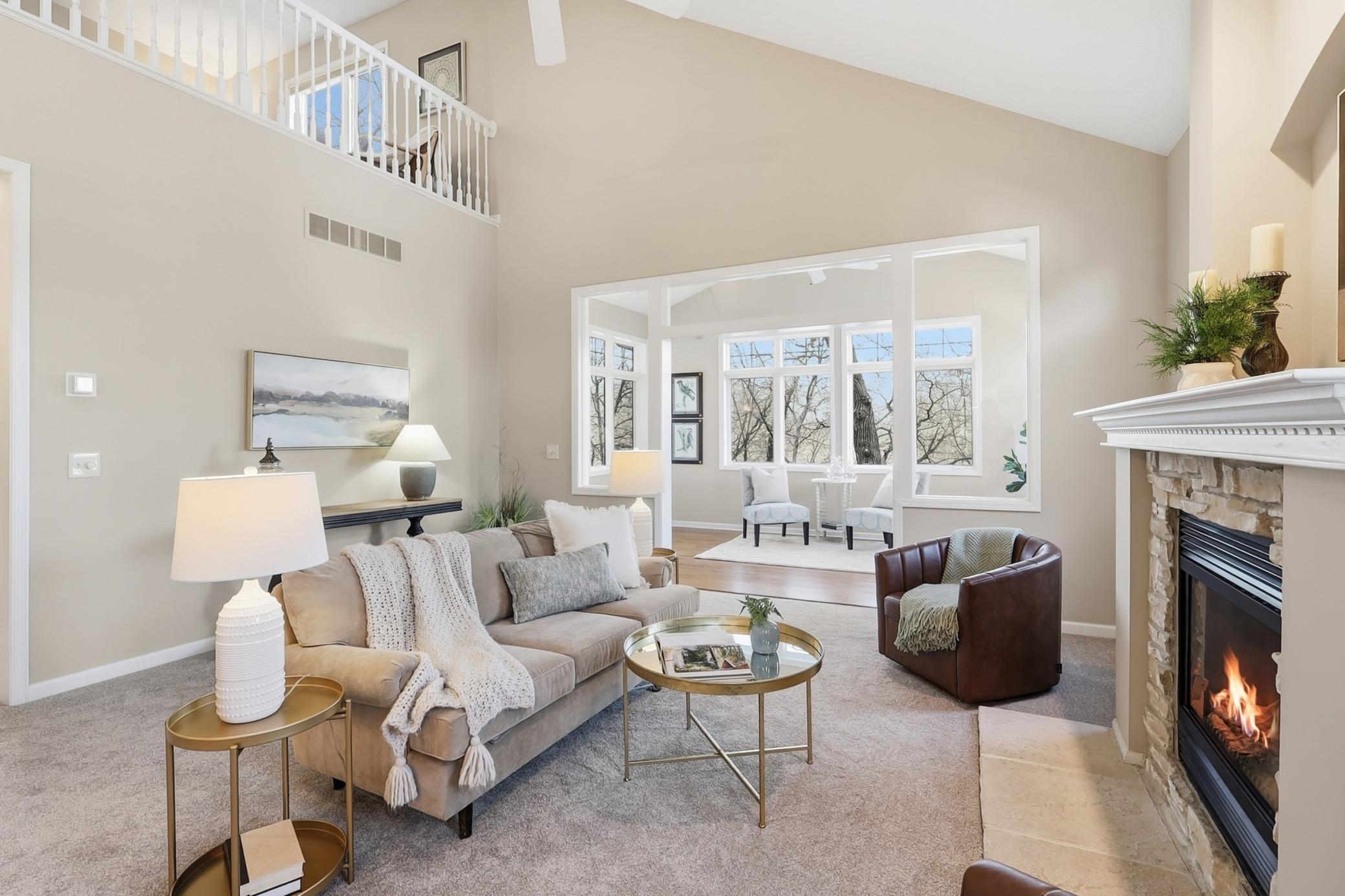 Open and bright with soaring vaults and skylights.