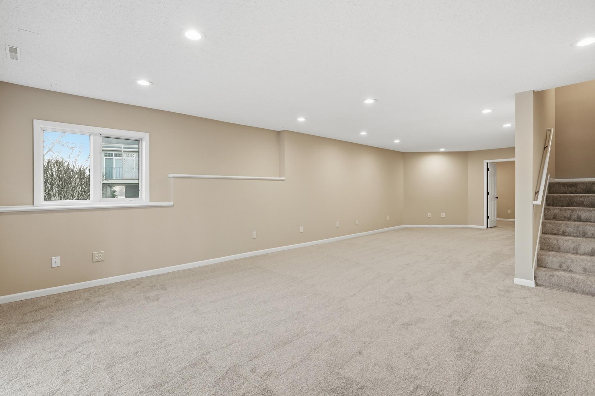 So much space that is bright and open. Plus a finished flex room perfect for hobbies and a large storage area.