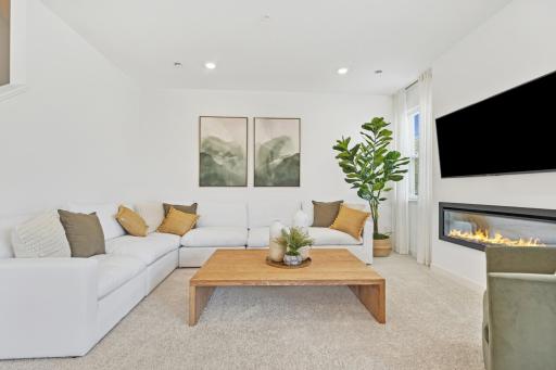(Photo of model home, features will vary) The natural gathering space of the home, the Great Room is excellent for entertaining guests, hosting movie marathons and relaxing with loved ones, paired with the simplicity of a free-flowing design.