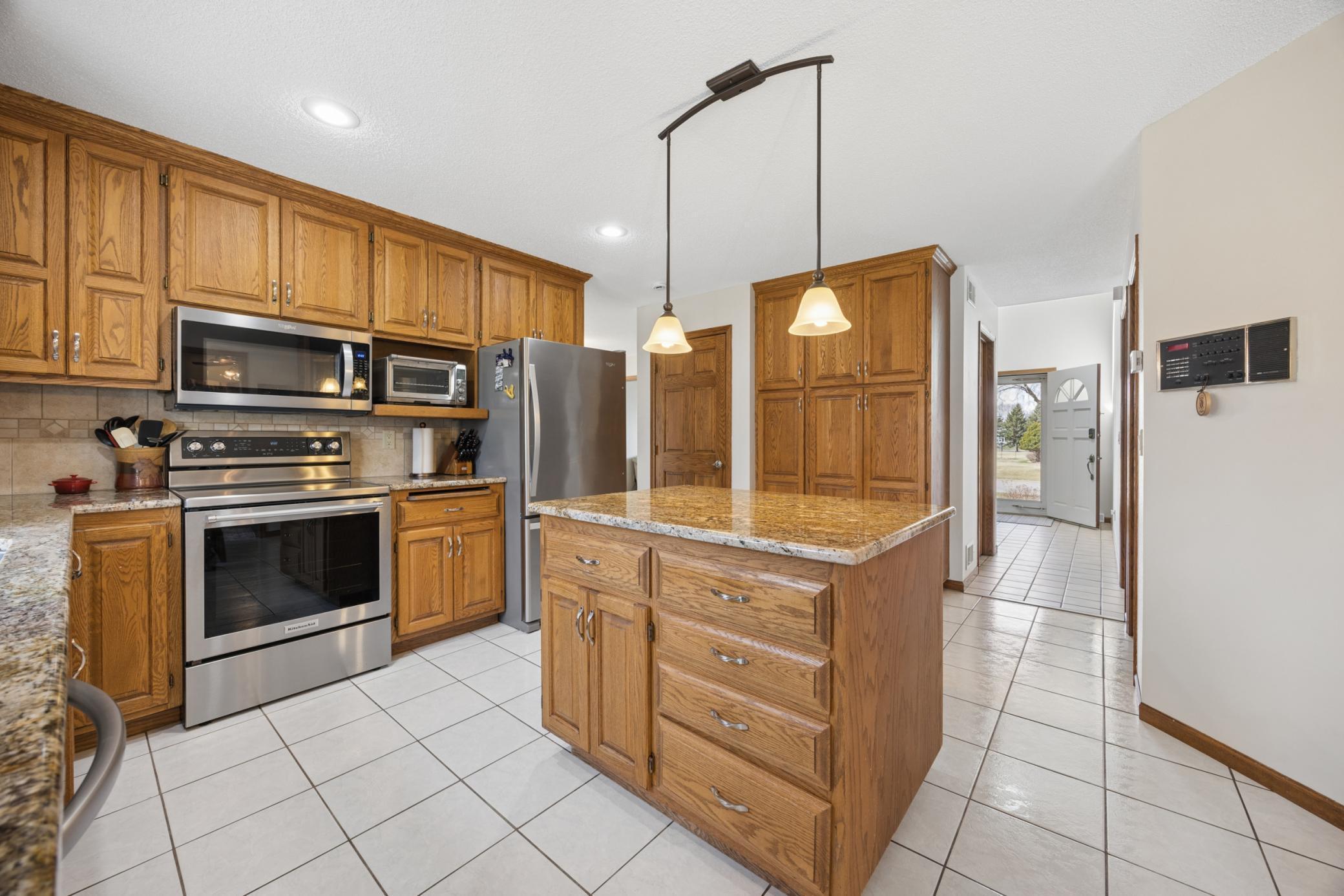 Nice stainless steel appliances.