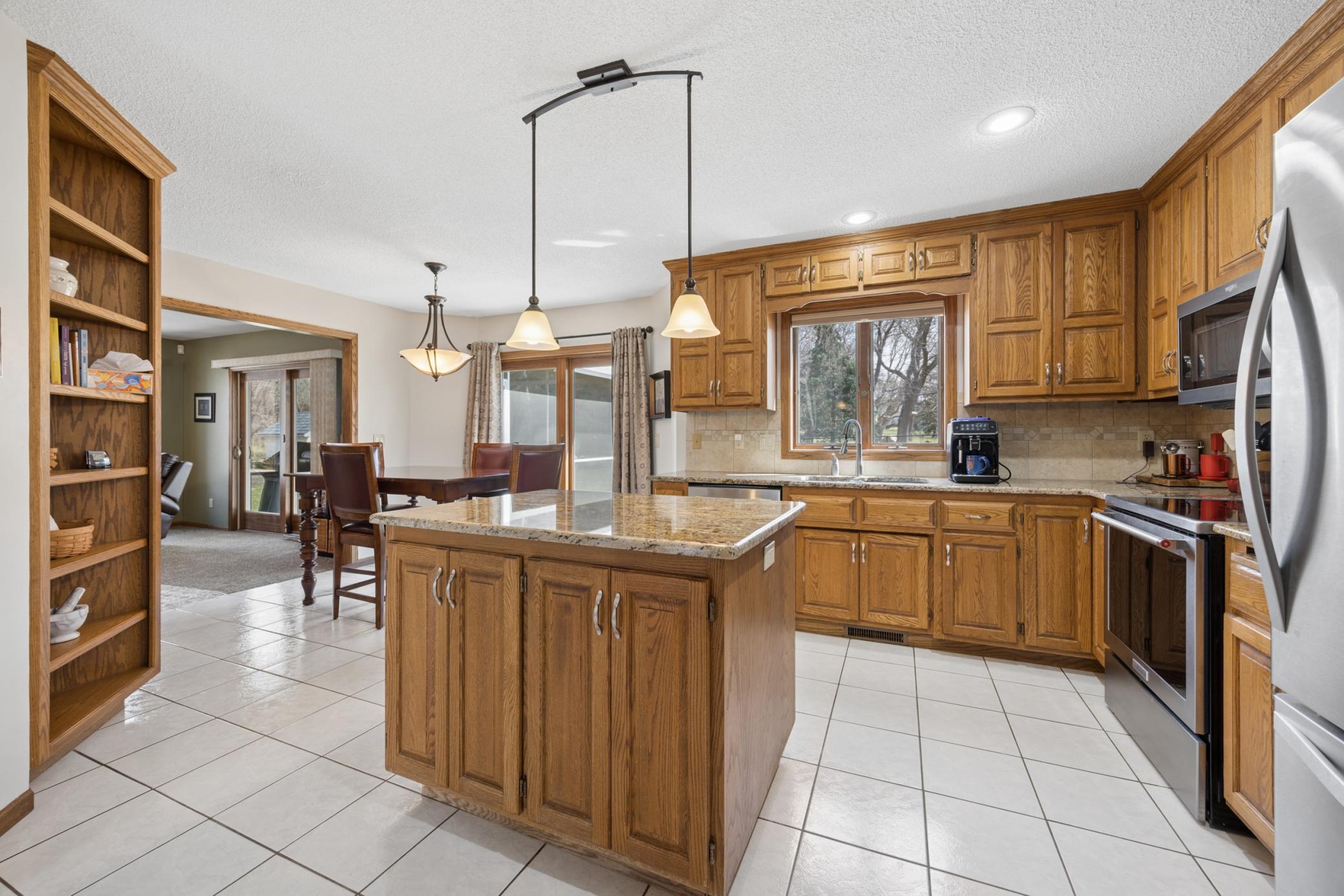 Kitchen with tons of cabinet space and granite counter tops.
