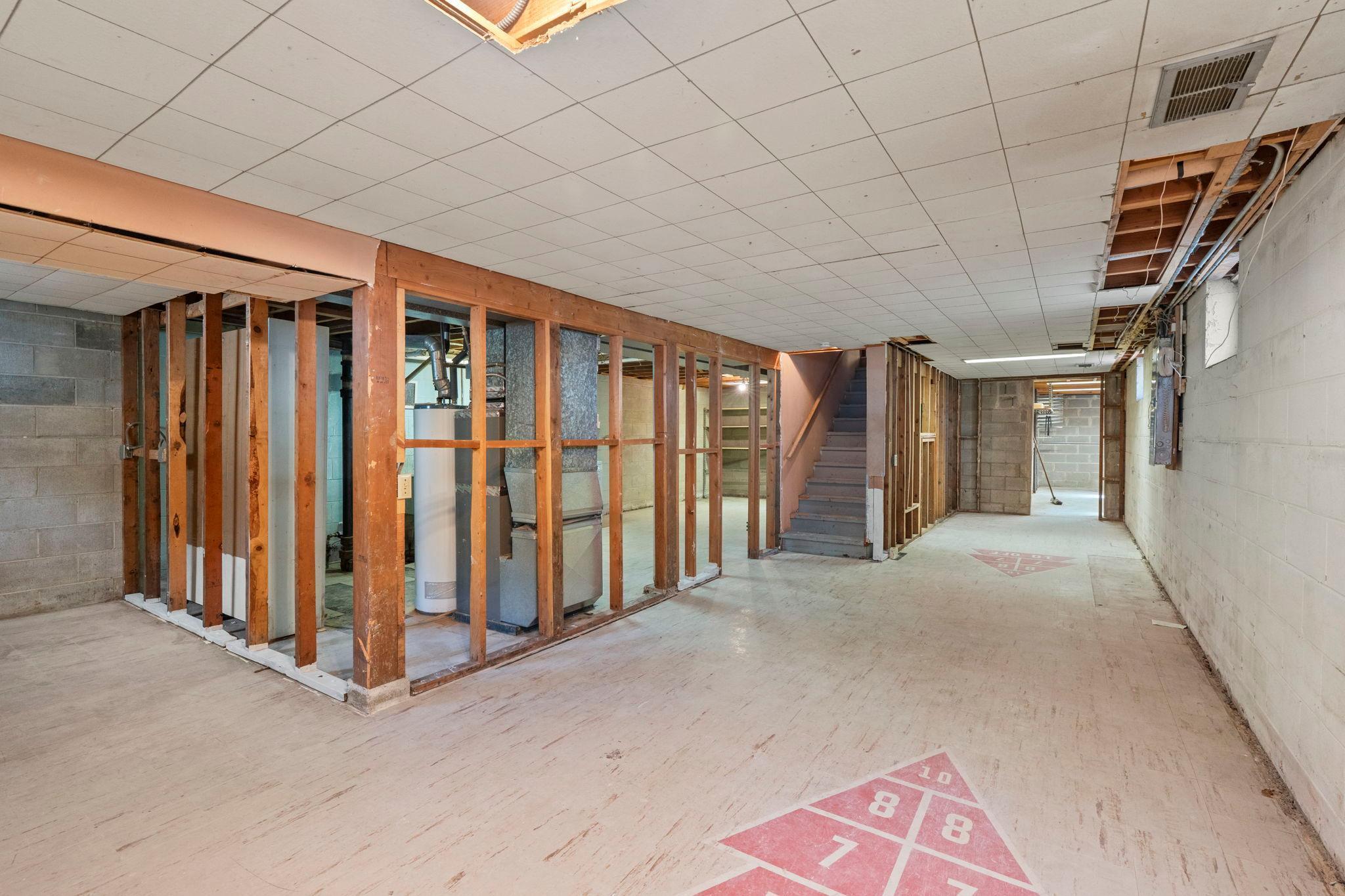 Unfinished lower level