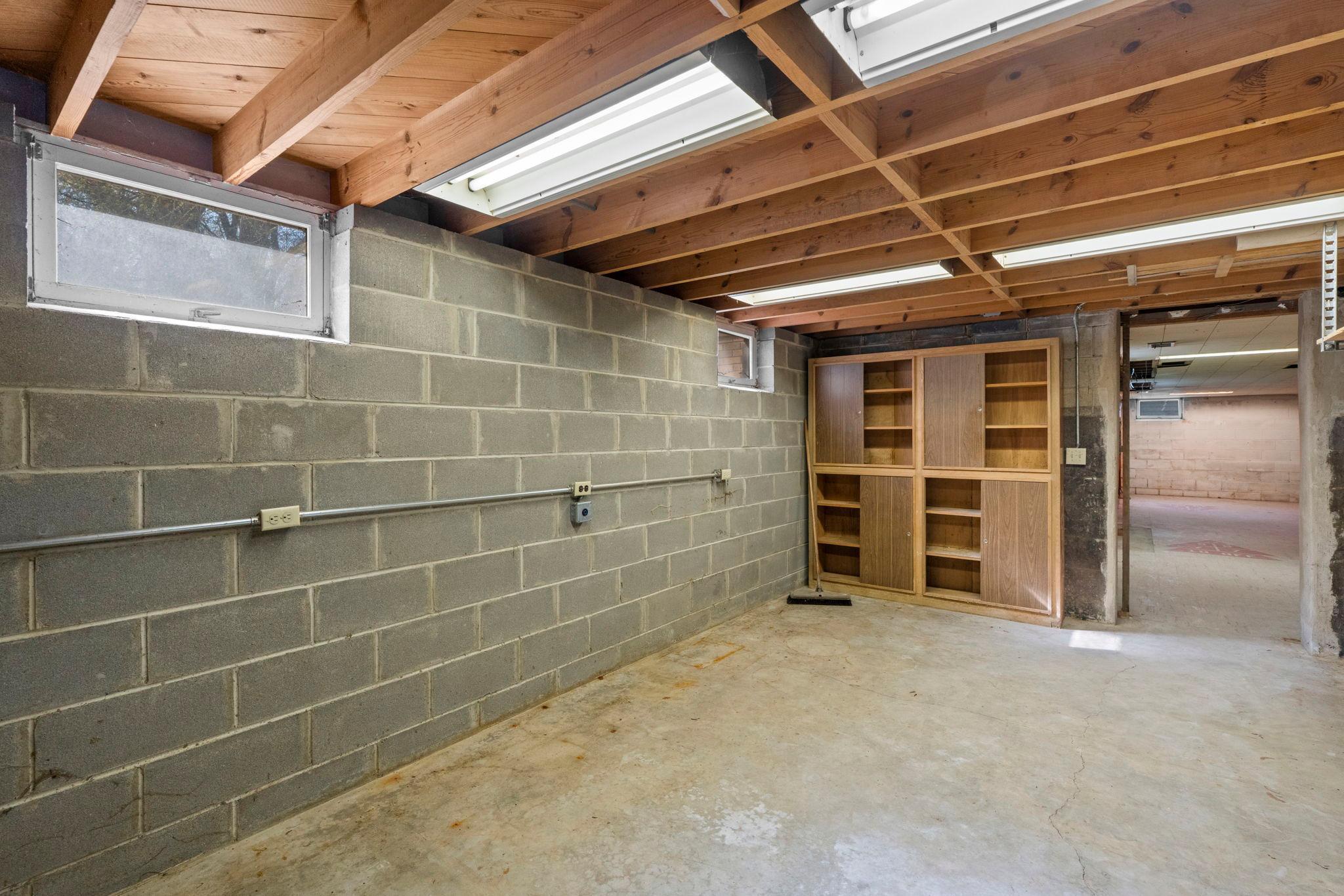 Unfinished lower level