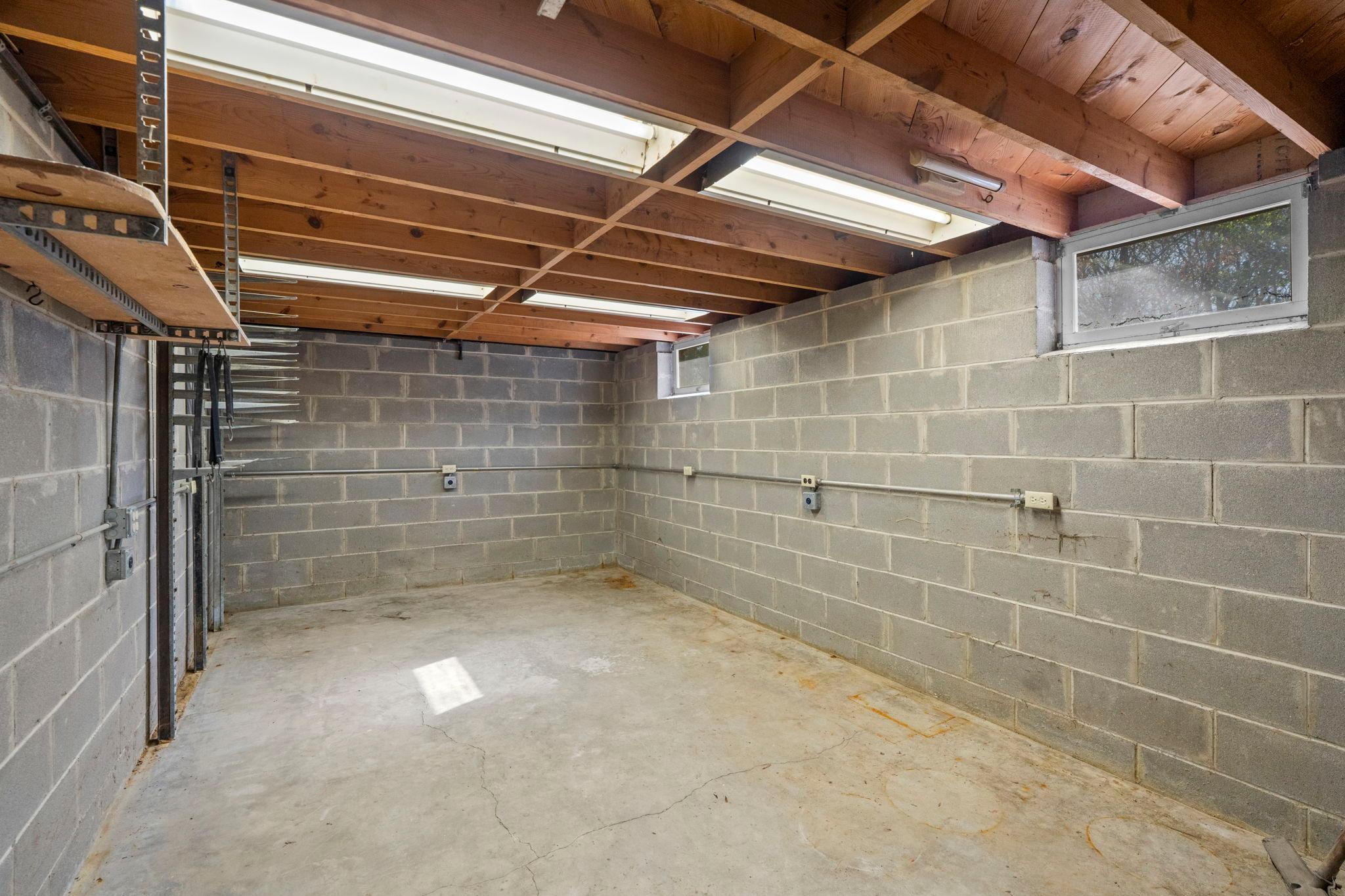 Unfinished lower level