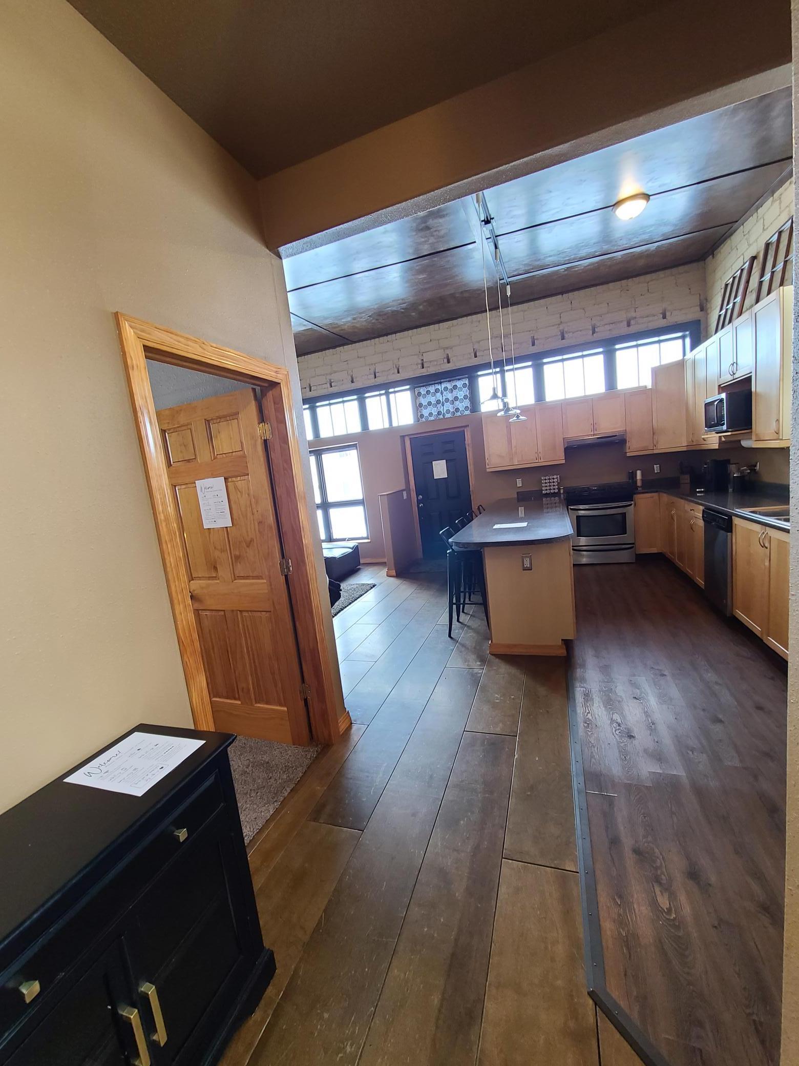 view of kitchen from side entry