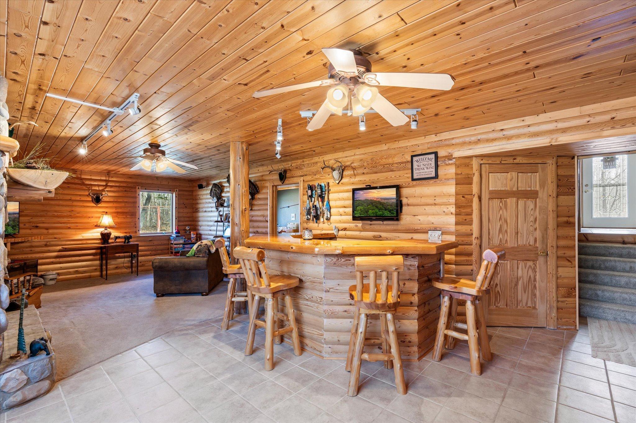 Lower Level Family Room and Bar Area