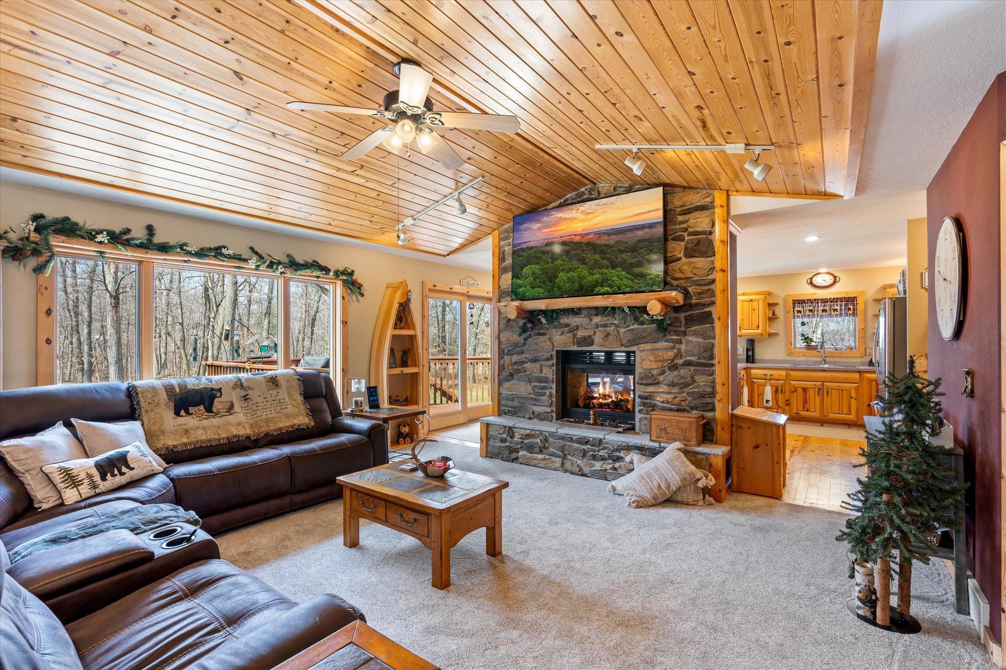 Living Room with Double Sided Fireplace