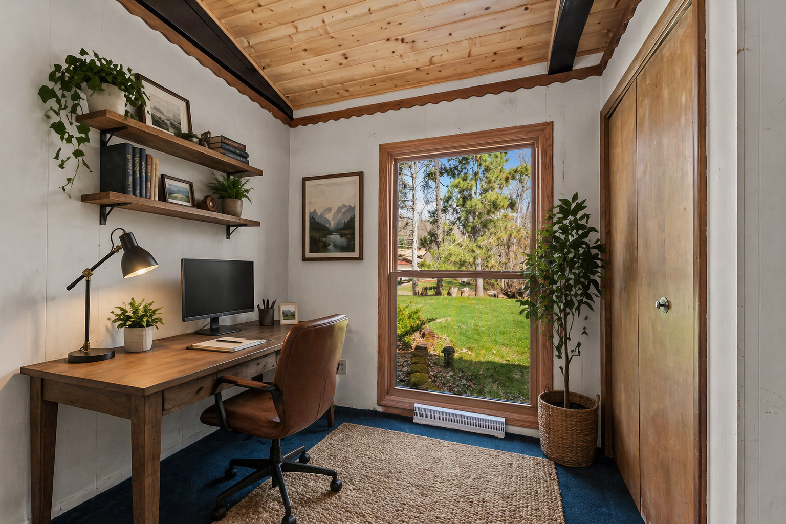 Small bonus office space off the living room.