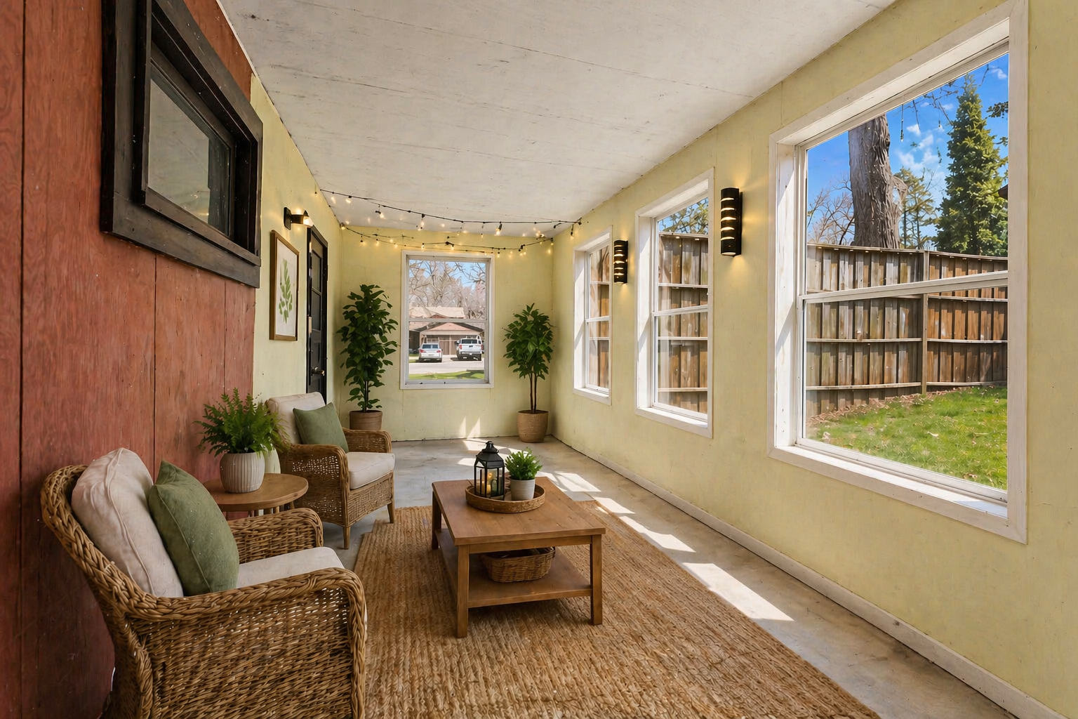 Adorable three season porch area can be used for another sitting area or storage.