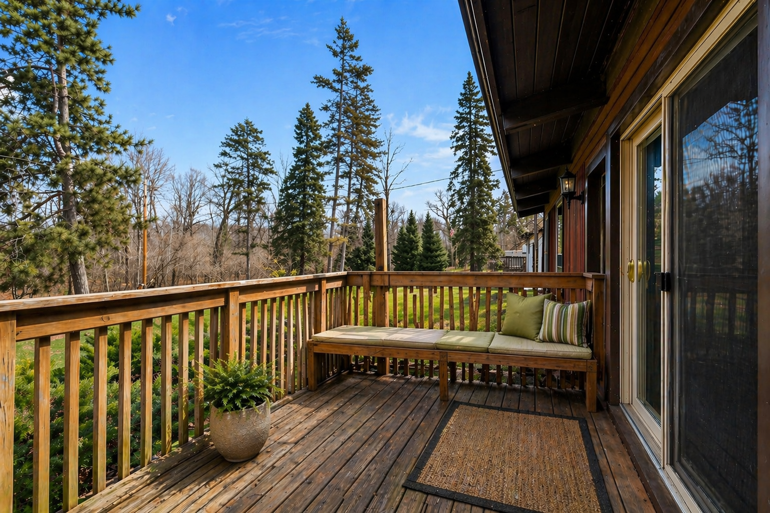 Front entry with beautiful wooded views.