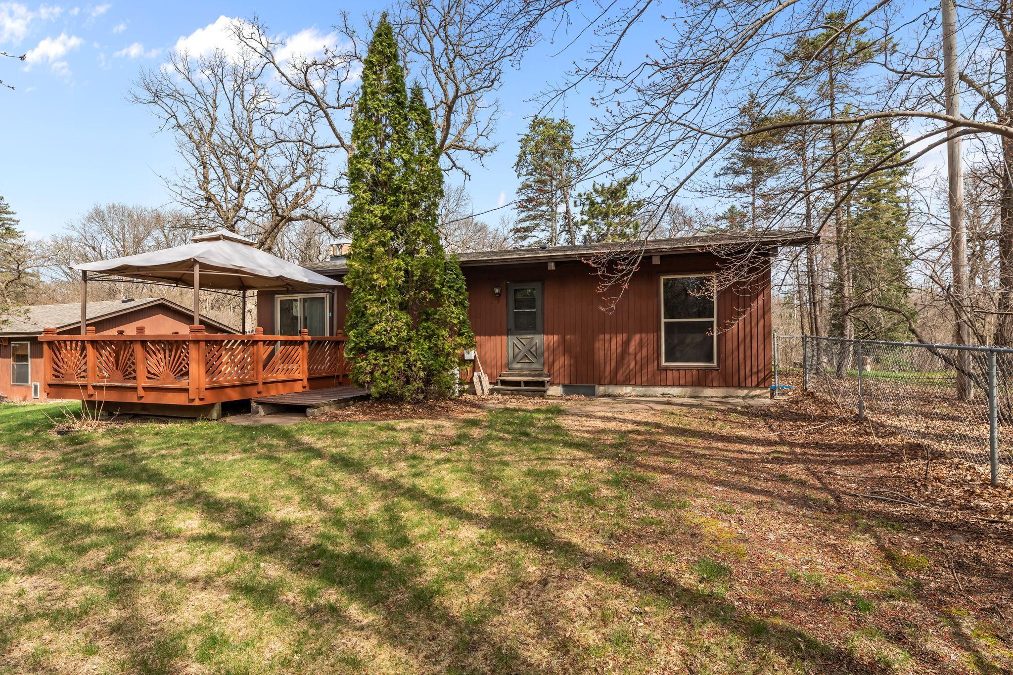 This home has an unfinished walk out basement with covered staircase.