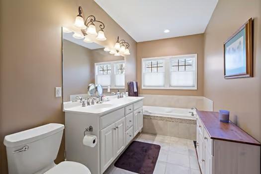 Spacious Primary Bathroom includes a separate tub & shower