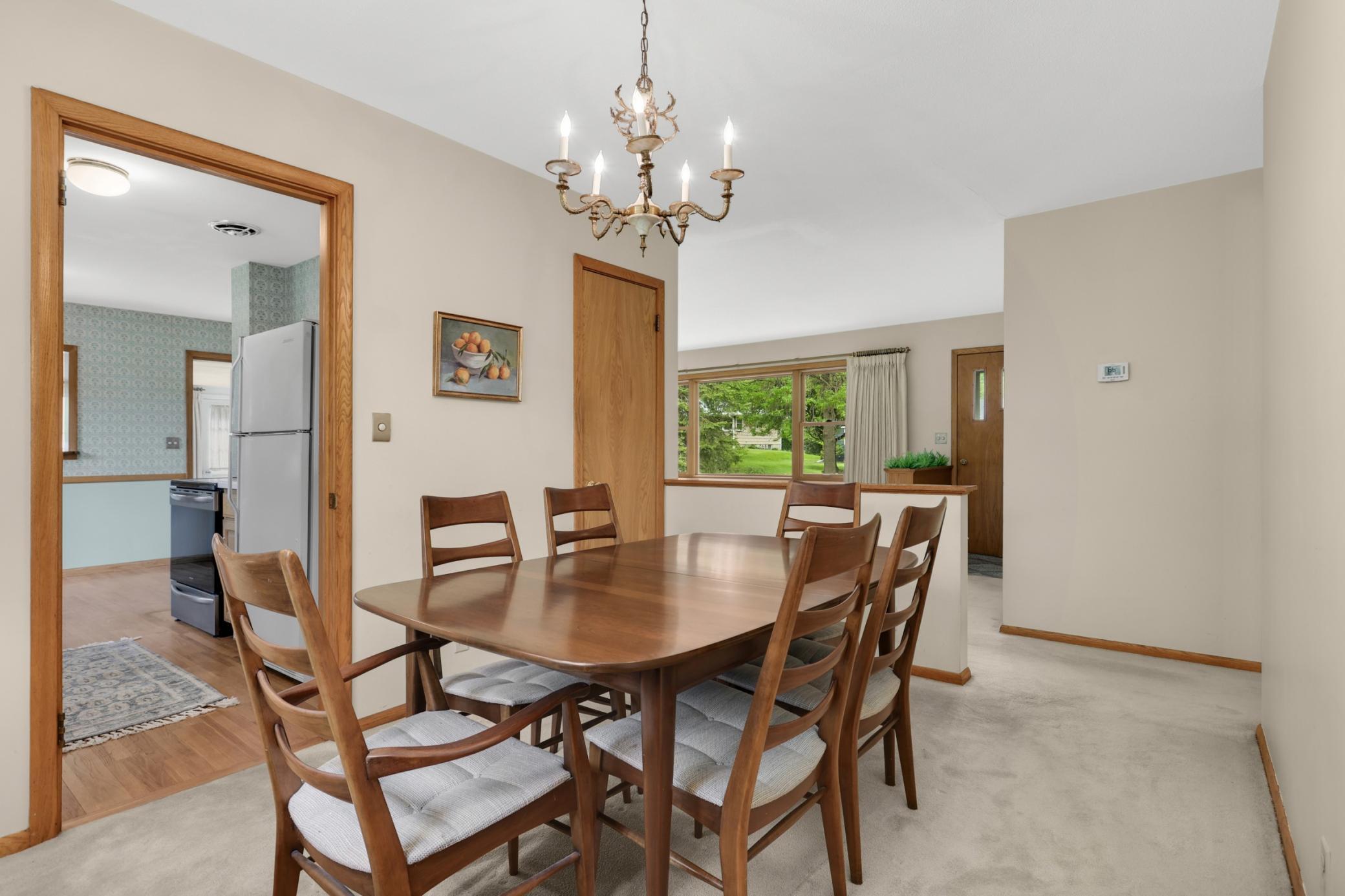 The closet in the dining room is perfect pantry storage for those crock pots and things you don't use all the time.