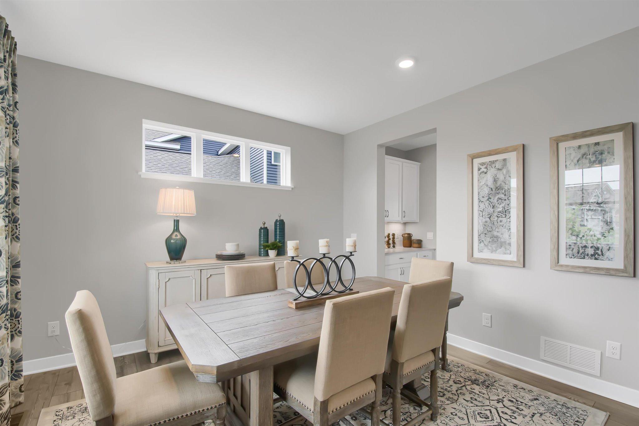 Formal dining room with butlers pantry.