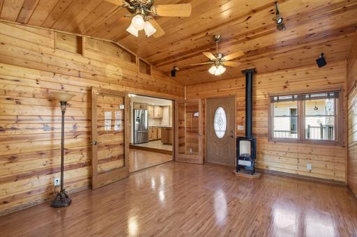 Notice the Gas Stove for year round comfort. Double pane double entry door