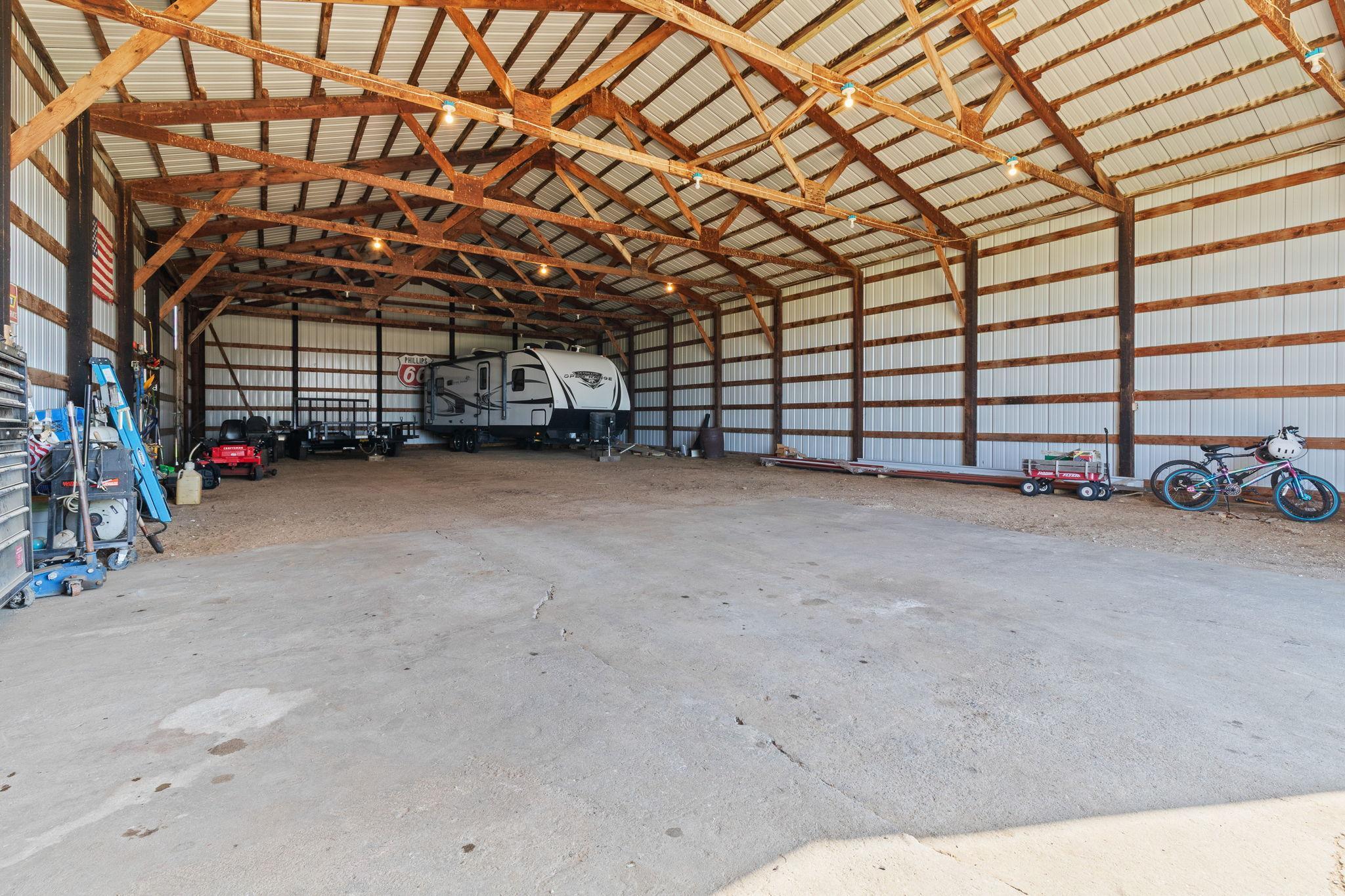 Inside pole shed