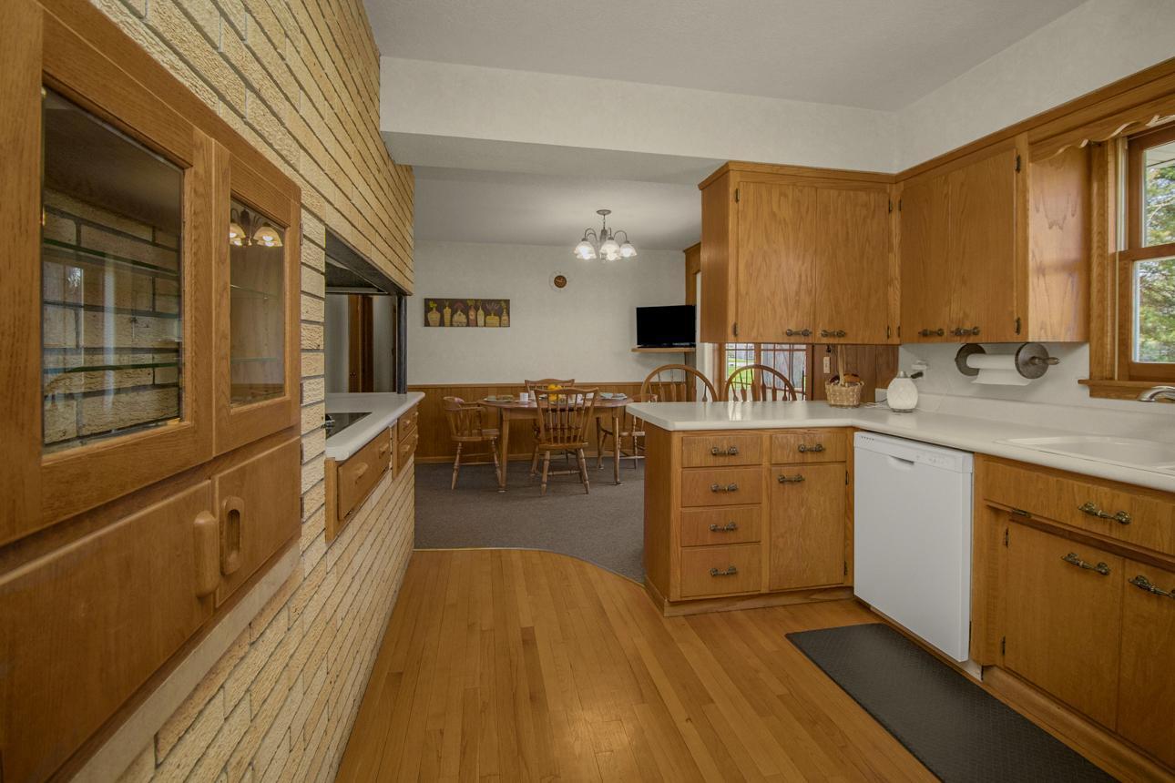 Nice wood floor in kitchen.