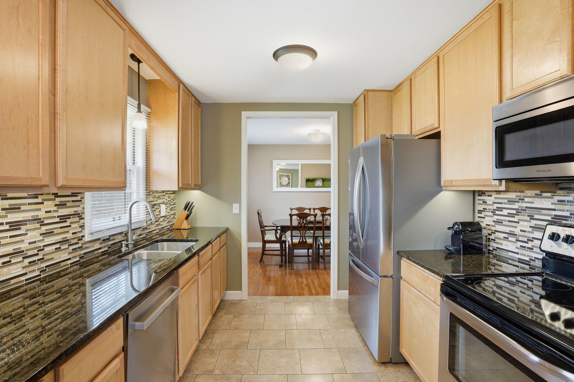 Kitchen view to formal dining room
