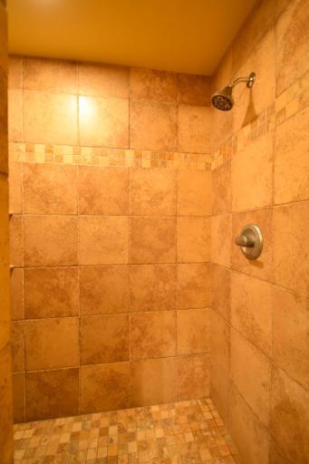 tiled shower
