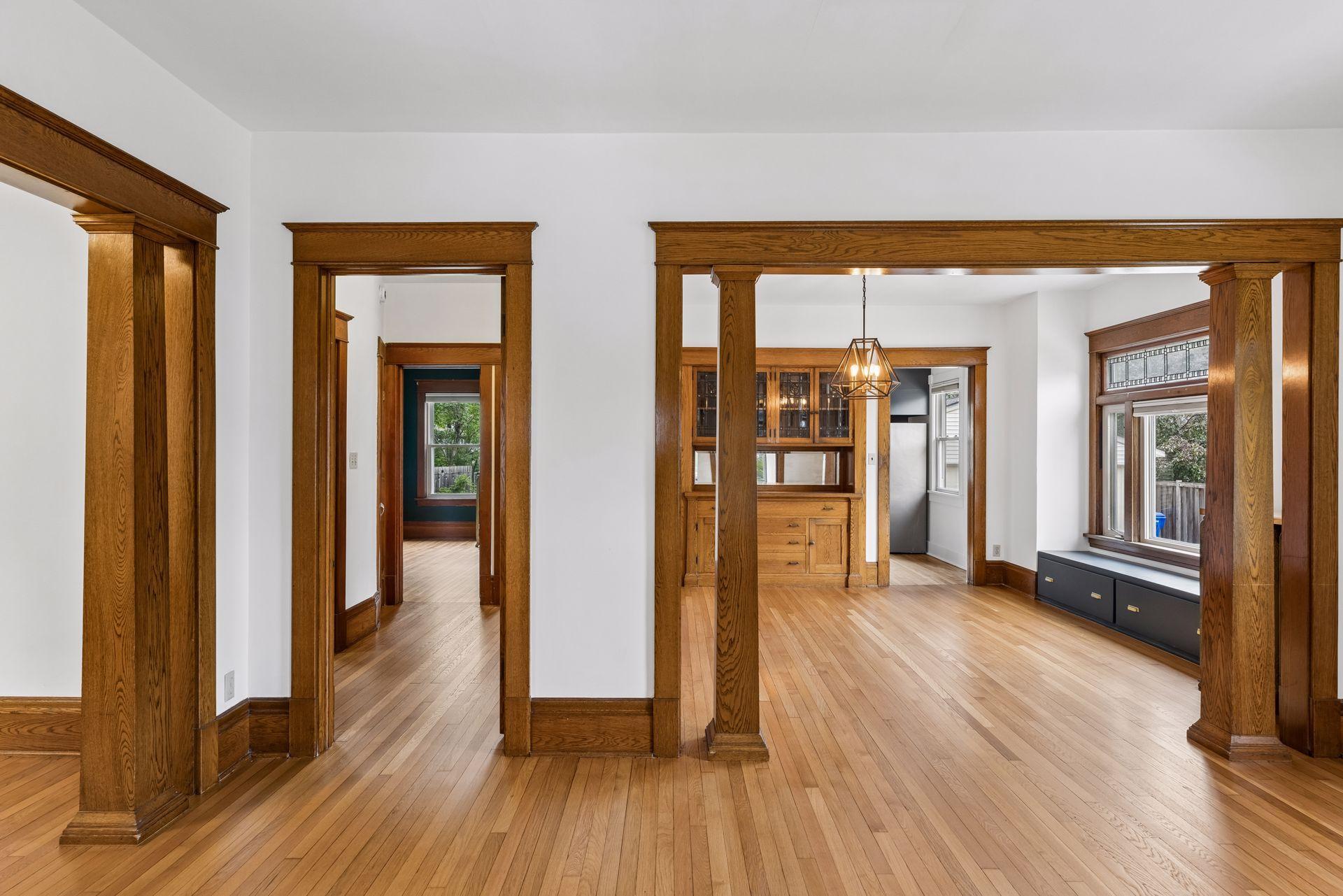 Stunning main floor layout with flowing open spaces and high ceilings.