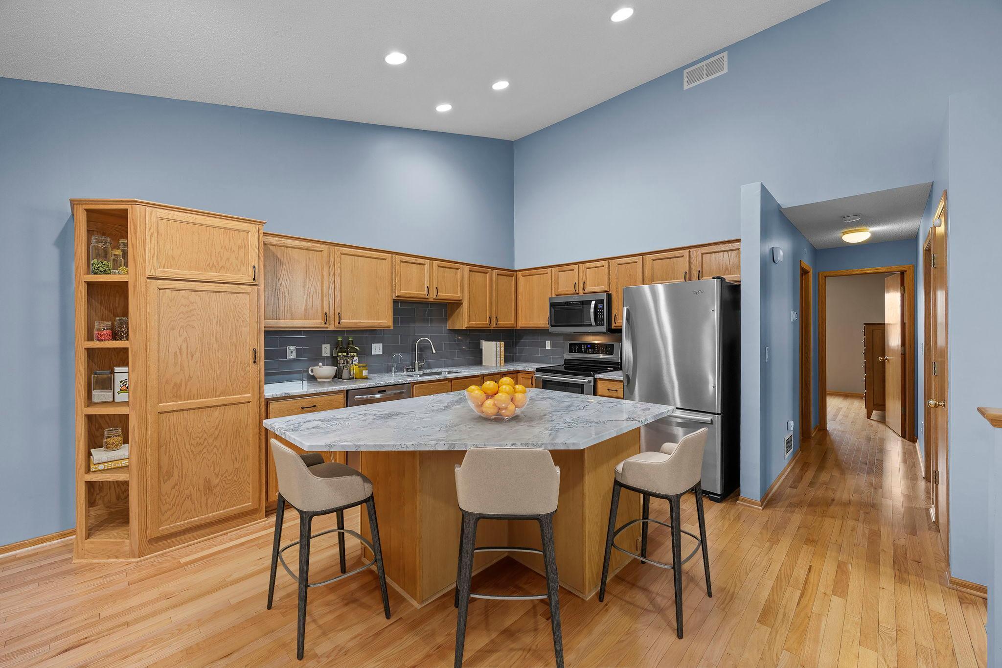 Large center island that is great for gathering