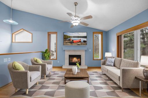 Large living room that is perfect for gathering for a movie night