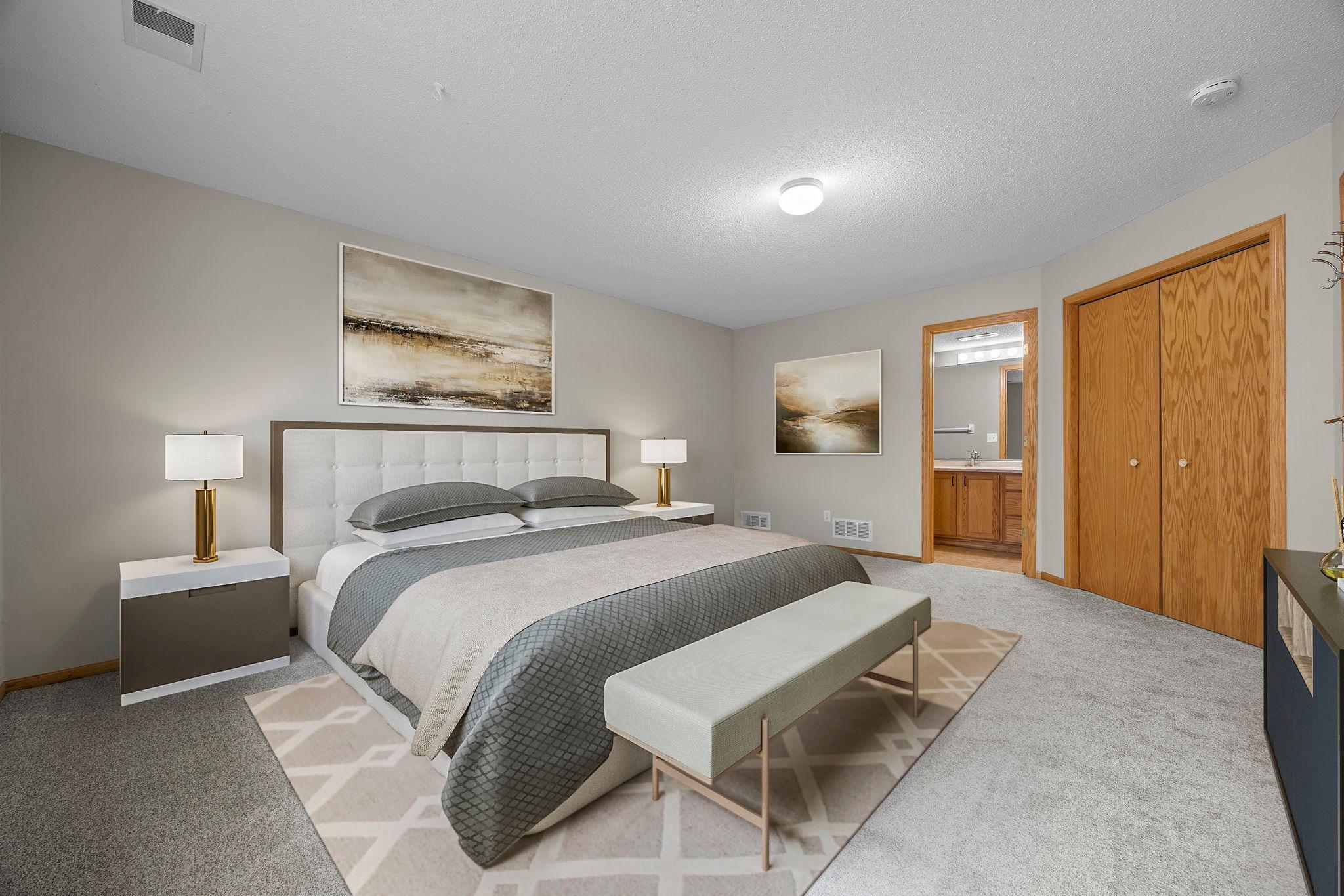 Lower level 3rd bedroom with private bath