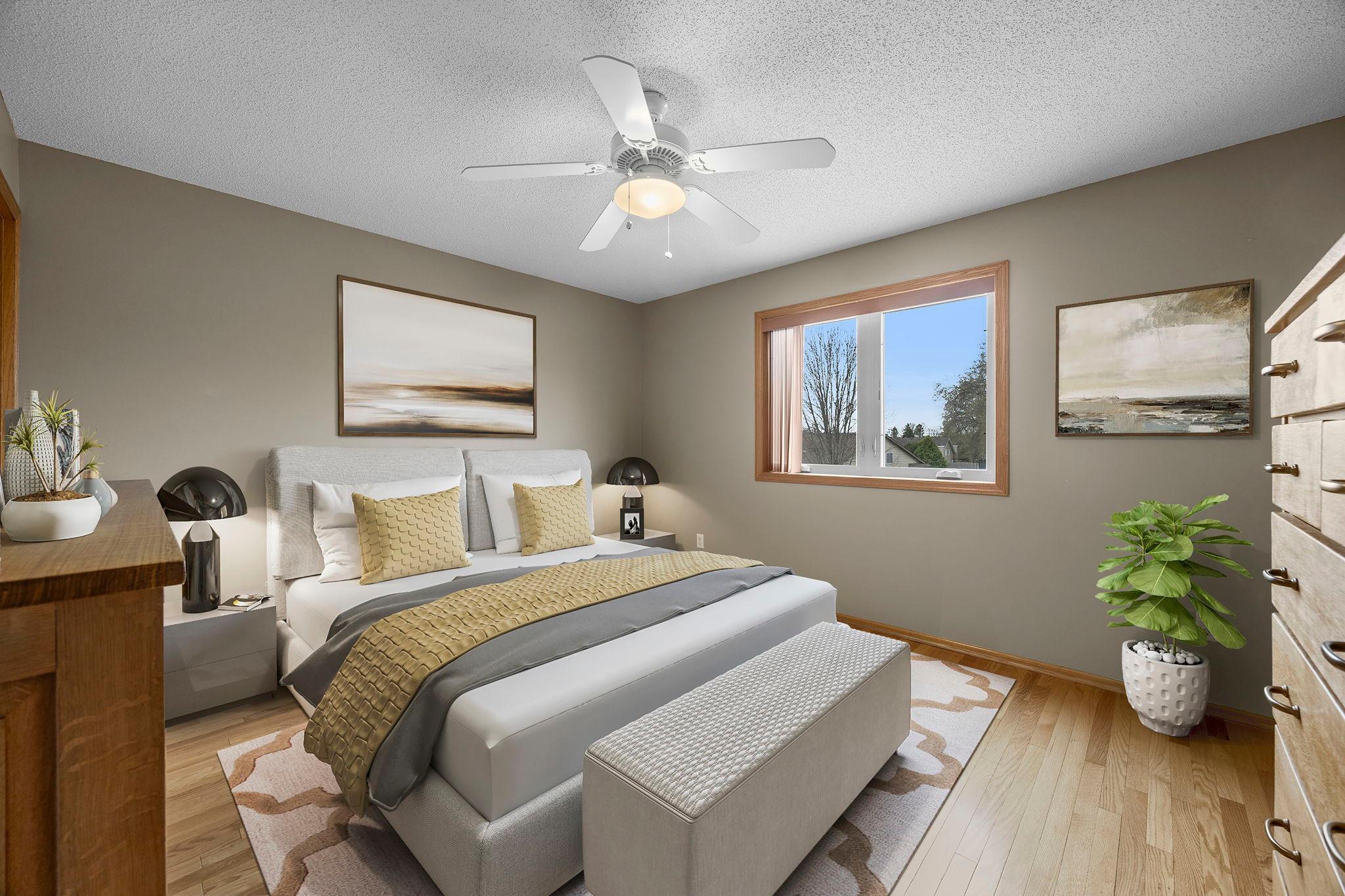 Spacious primary bedroom