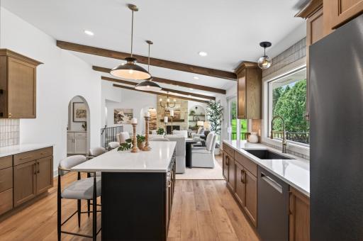 Designer lighting accentuates every space with style and elegance.