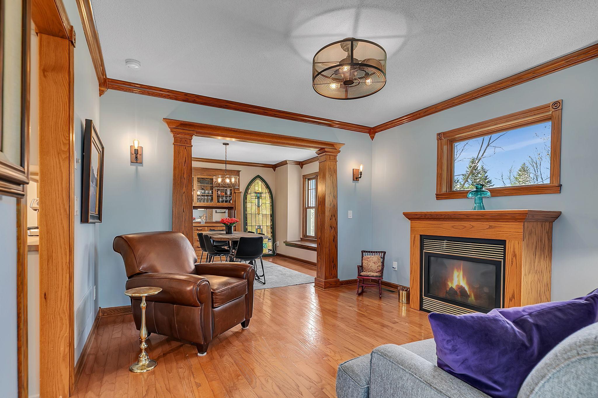 Beautiful wood flooring and a cozy gas fireplace, make this a great space to relax and enjoy!