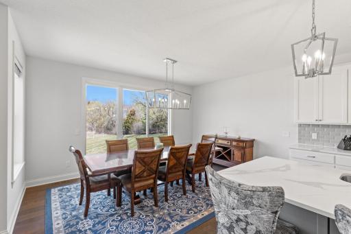 Informal dining area with views of the backyard