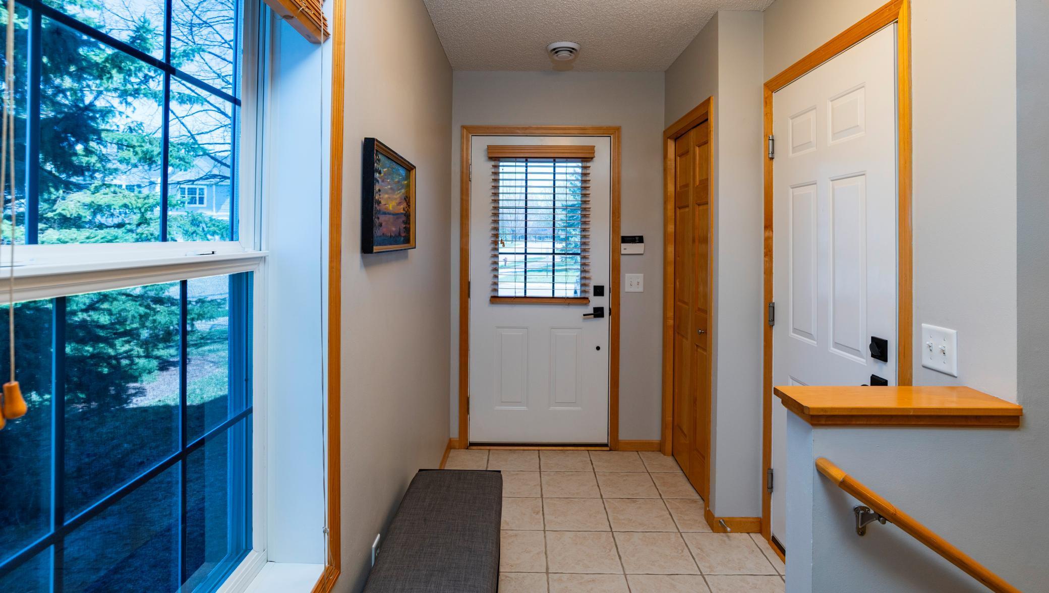 Front entrance and garage entrance